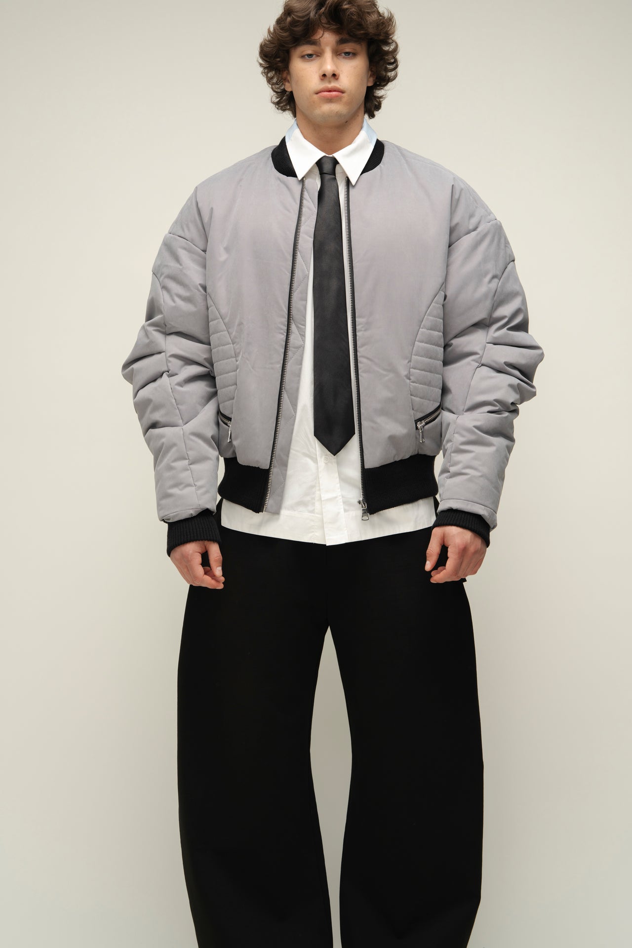 Grey Bomber Jacket