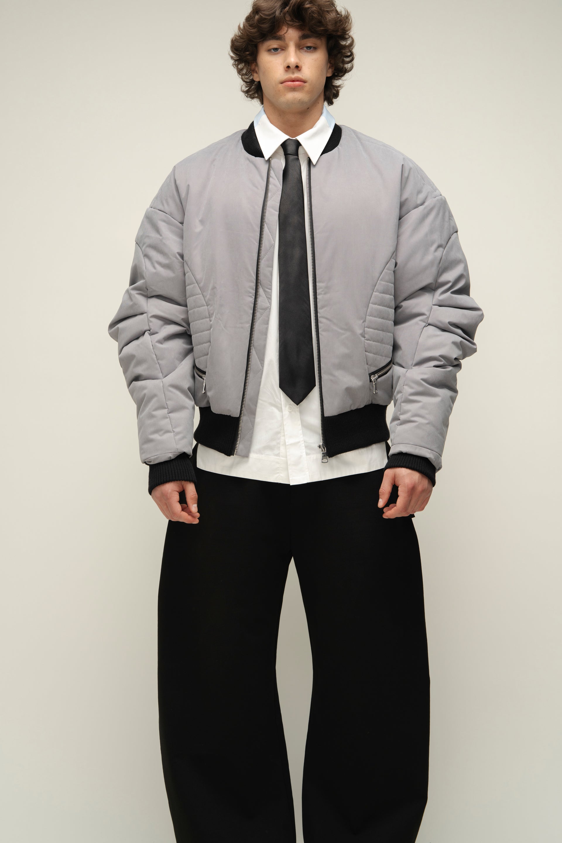Grey Bomber Jacket