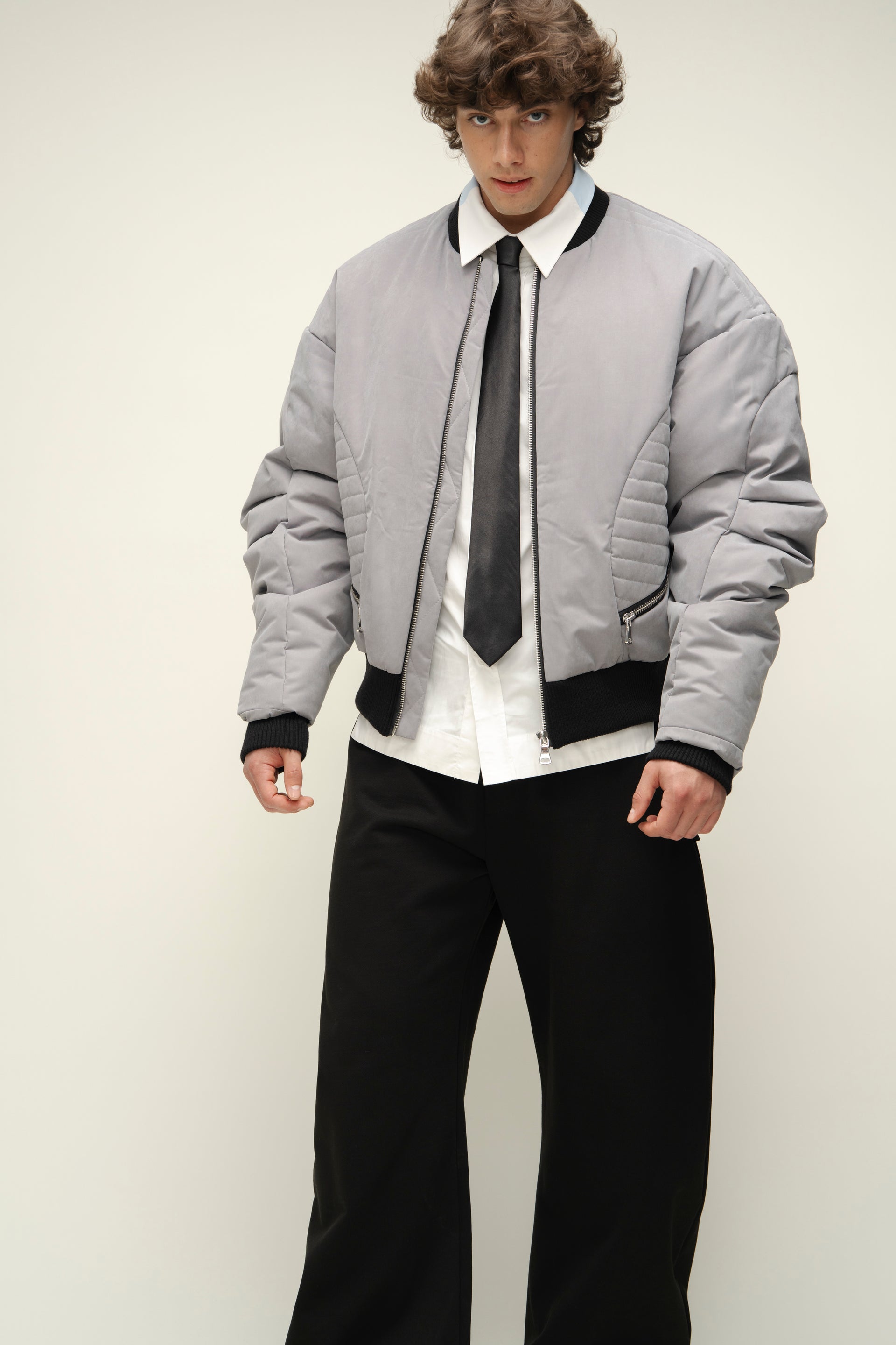 Grey Bomber Jacket