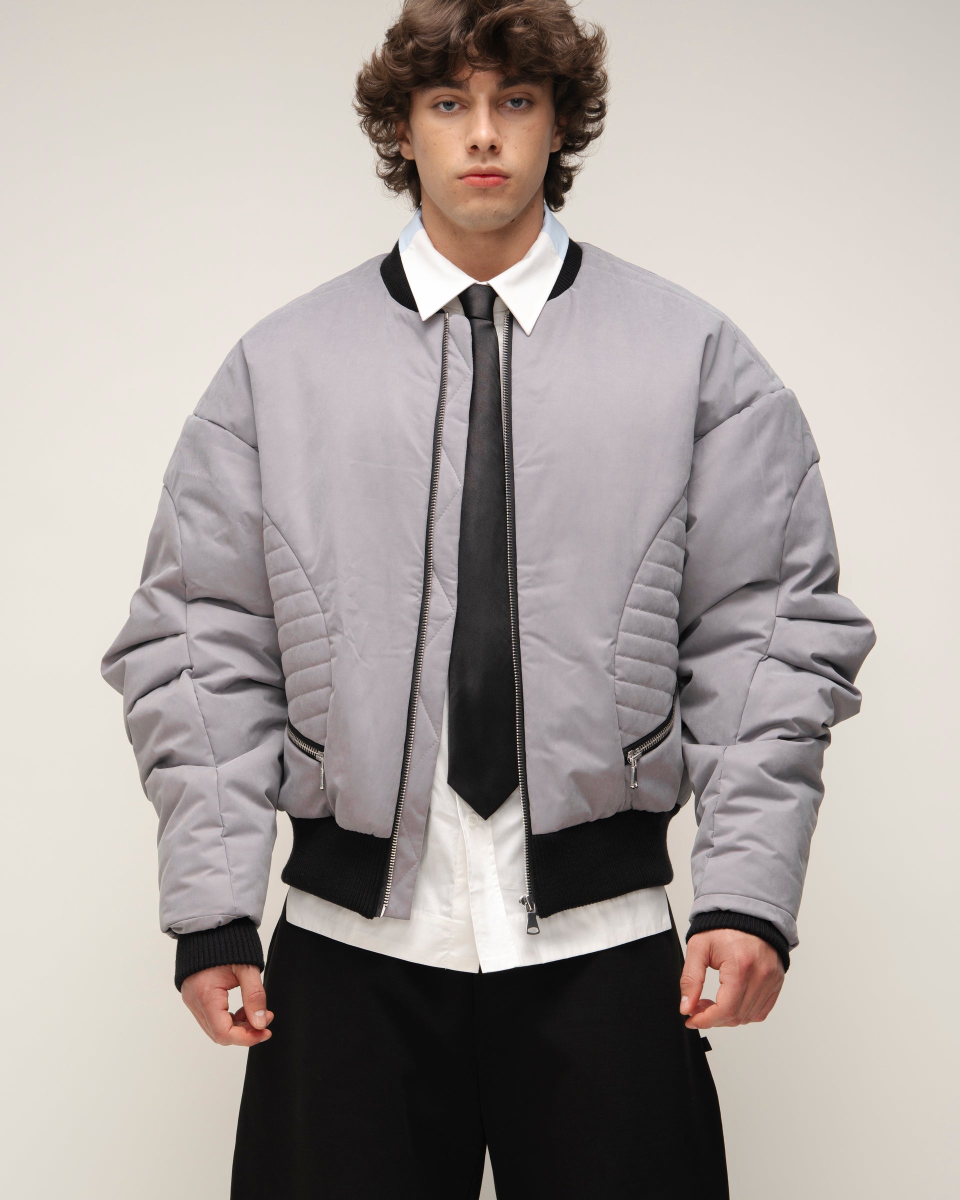 Grey Bomber Jacket