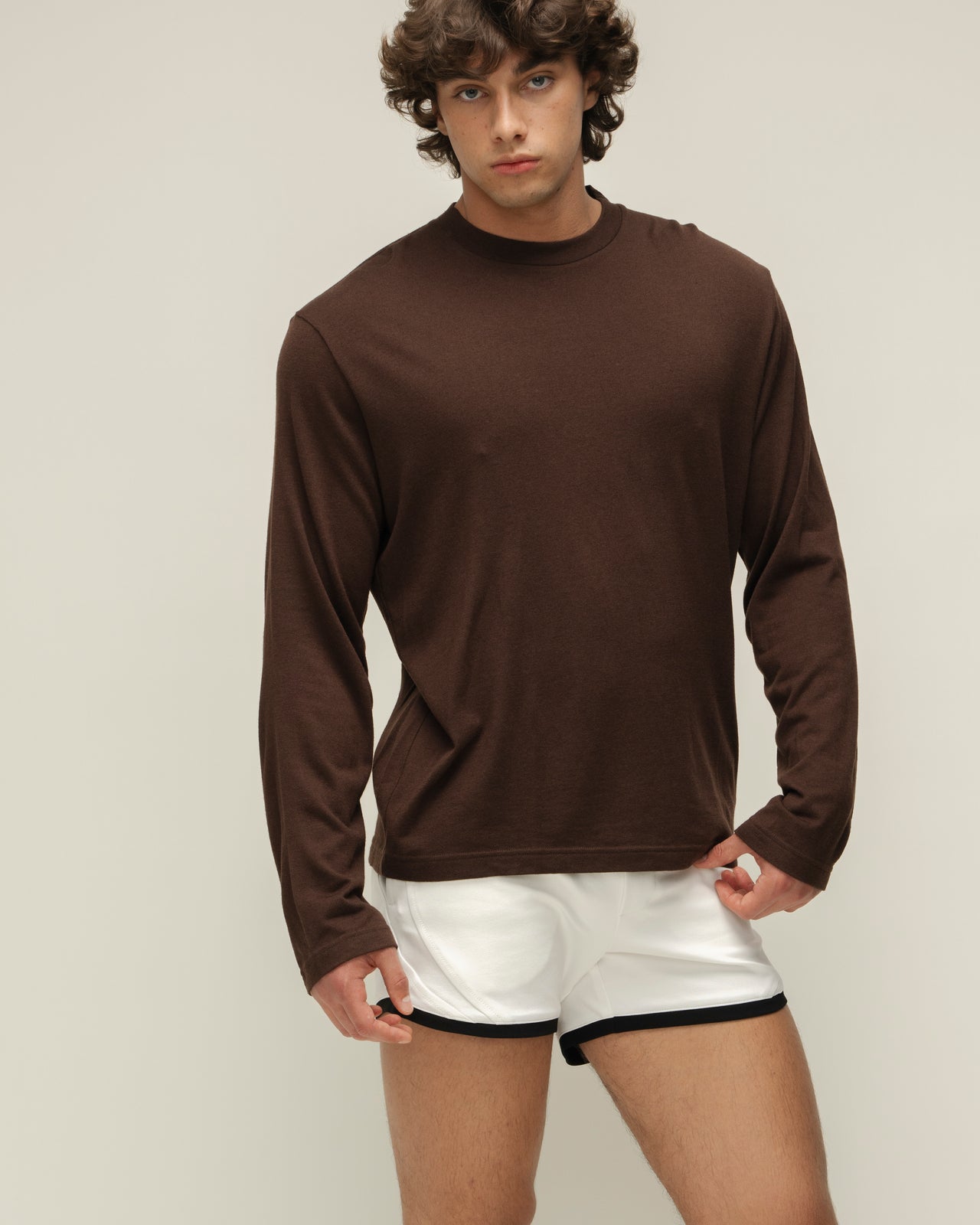 "No Frills" Brown Long Sleeve