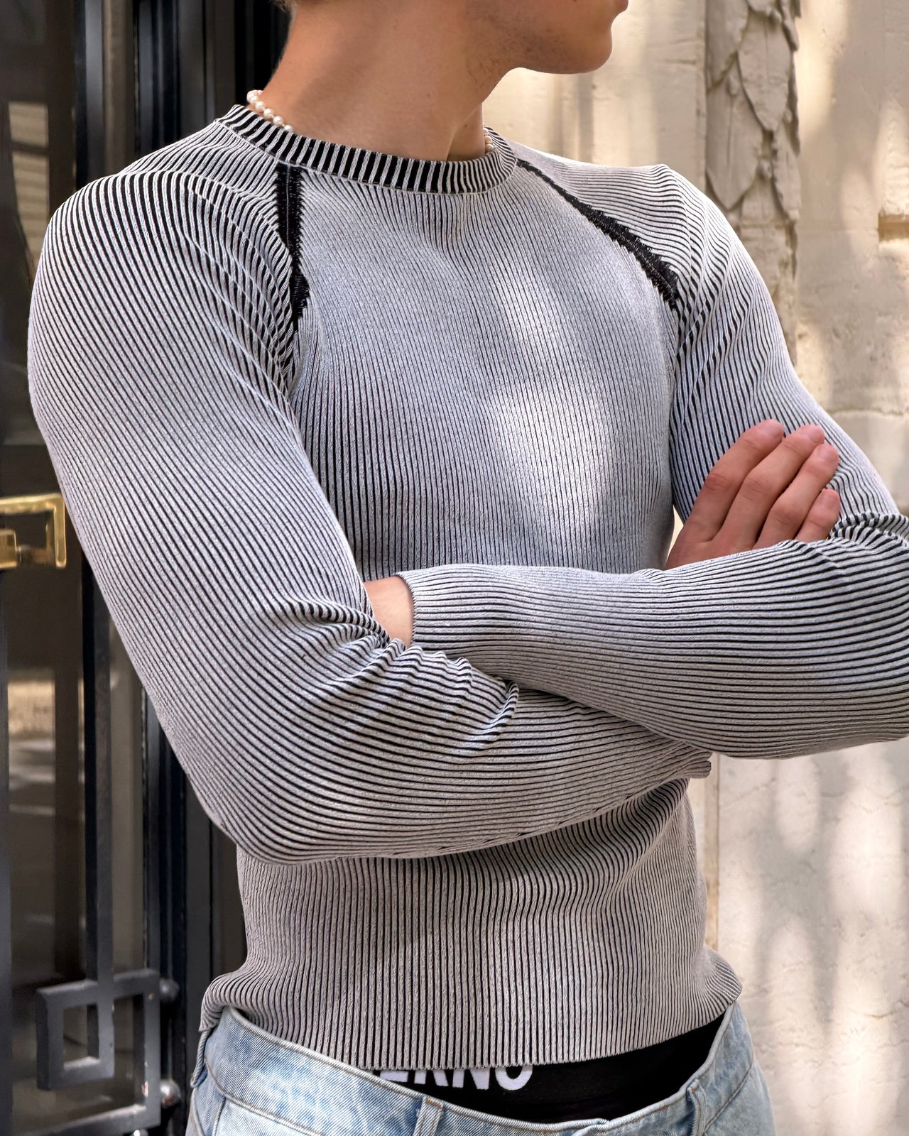 "Interference" Black and White Long Sleeve