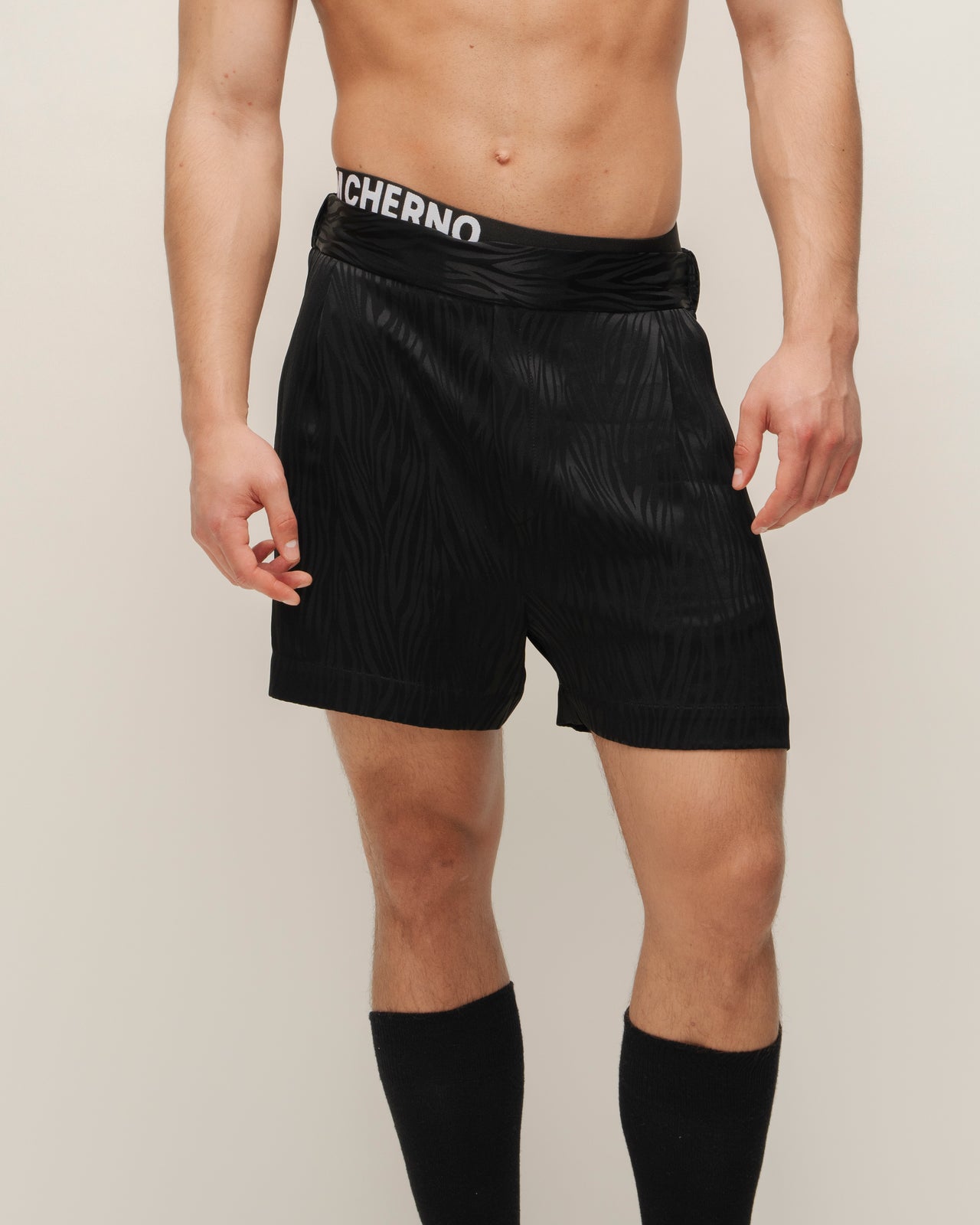 "Chic" Jacquard Satin Shorts