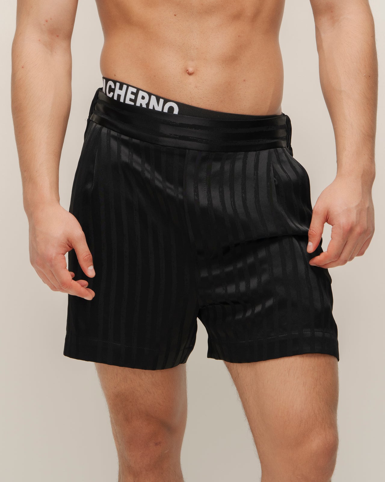 "Chic" Striped Satin Shorts