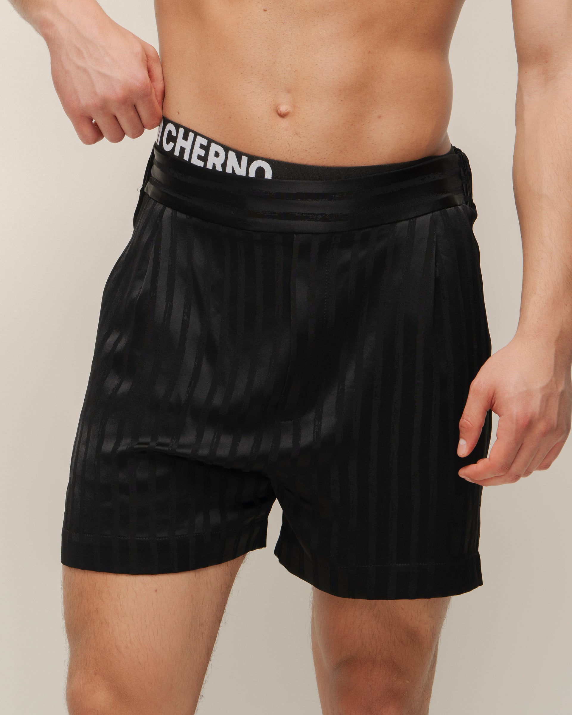 "Chic" Striped Satin Shorts