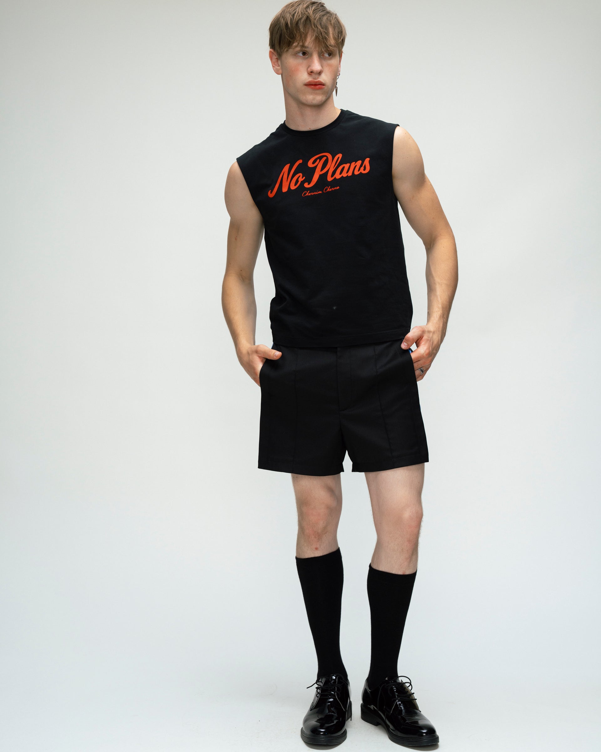 No Plans Black Tank Top, view 11 – Chernim Cherno