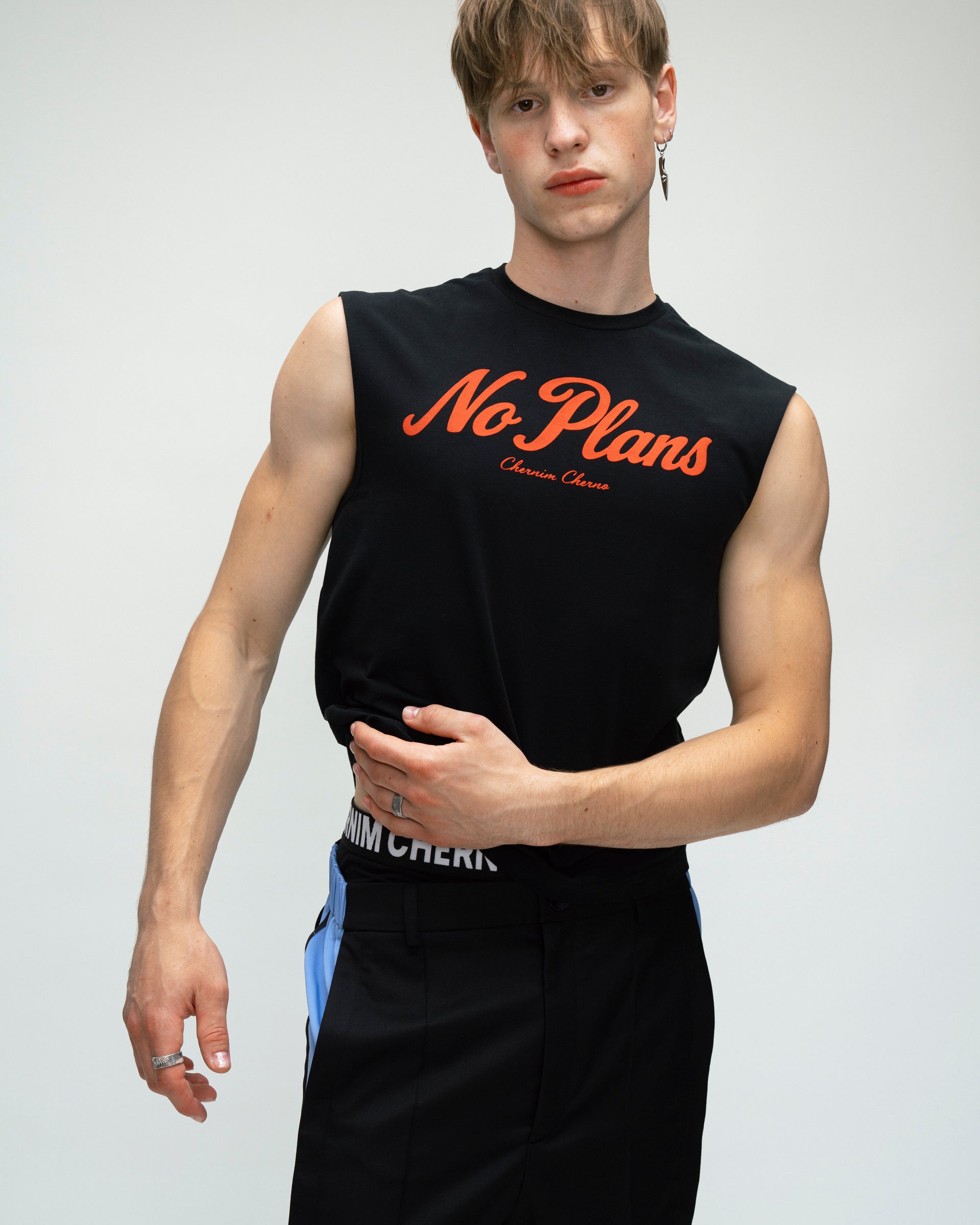 No Plans Black Tank Top, view 14 – Chernim Cherno