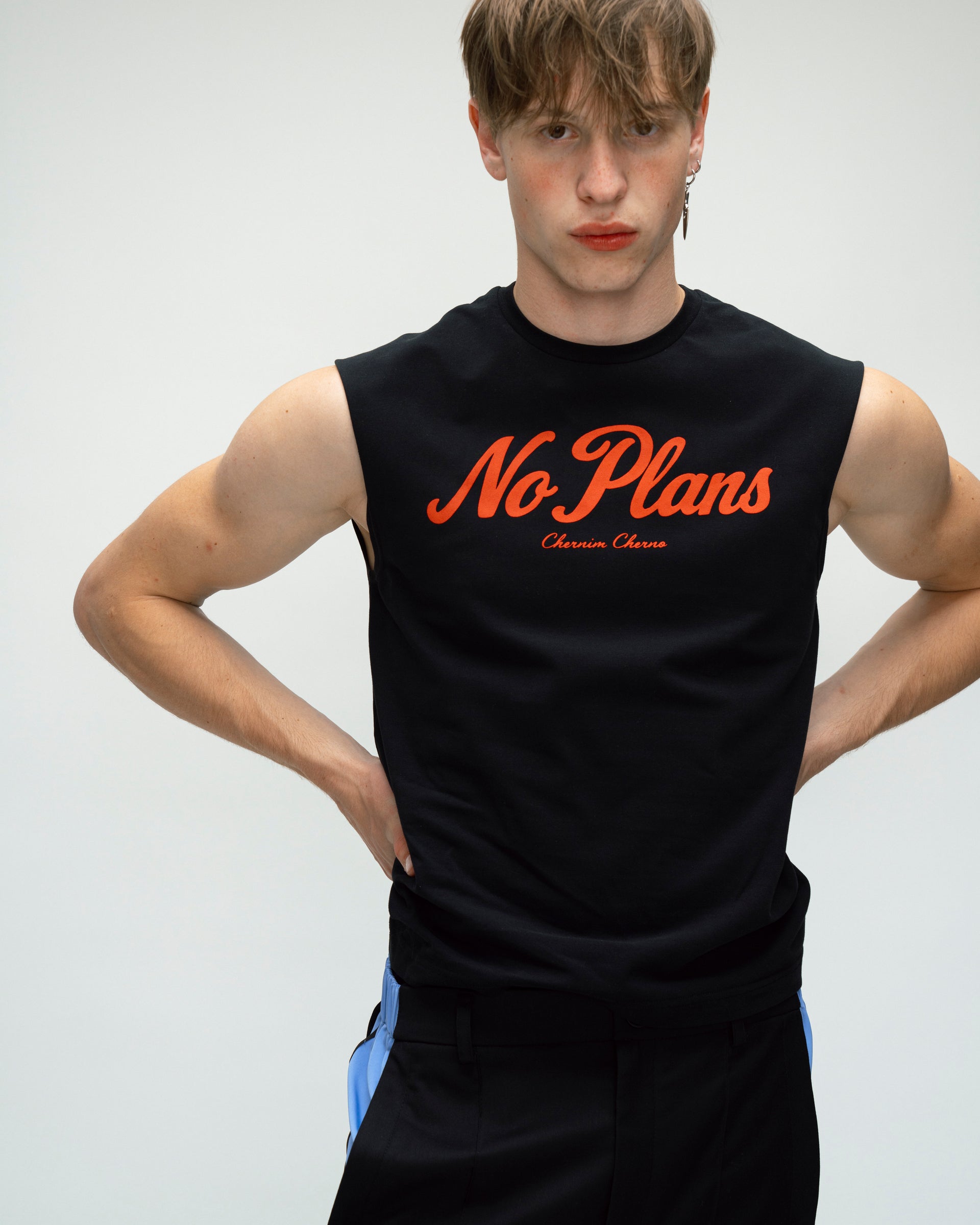 No Plans Black Tank Top, view 18 – Chernim Cherno