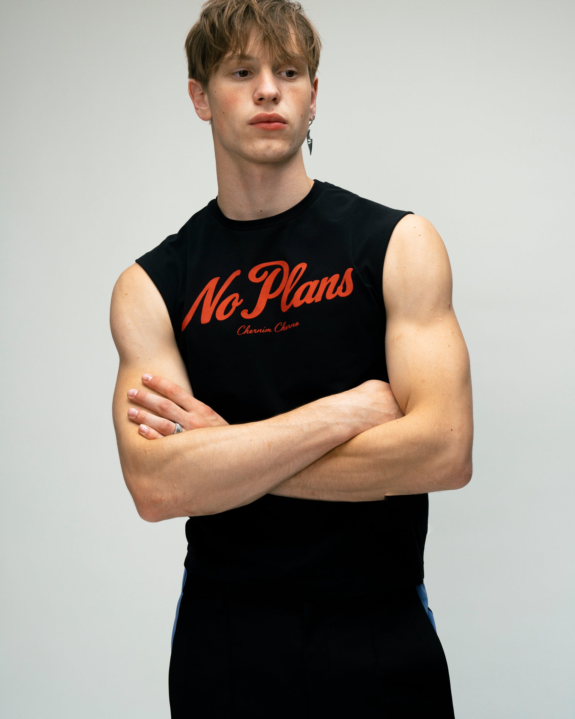 No Plans Black Tank Top, view 9 – Chernim Cherno