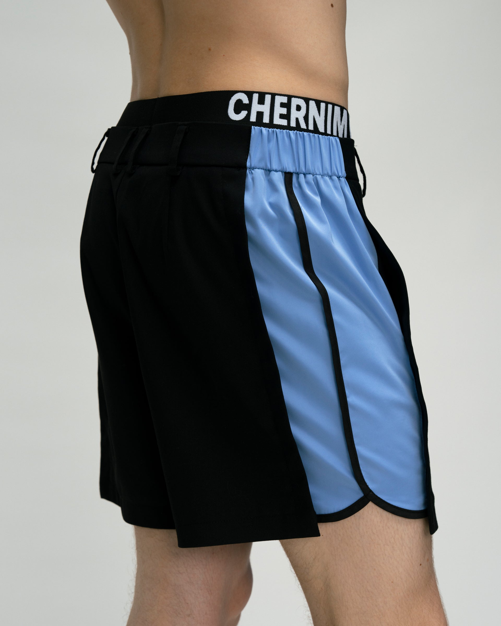 "Heads or Tails" Shorts with Blue Insert