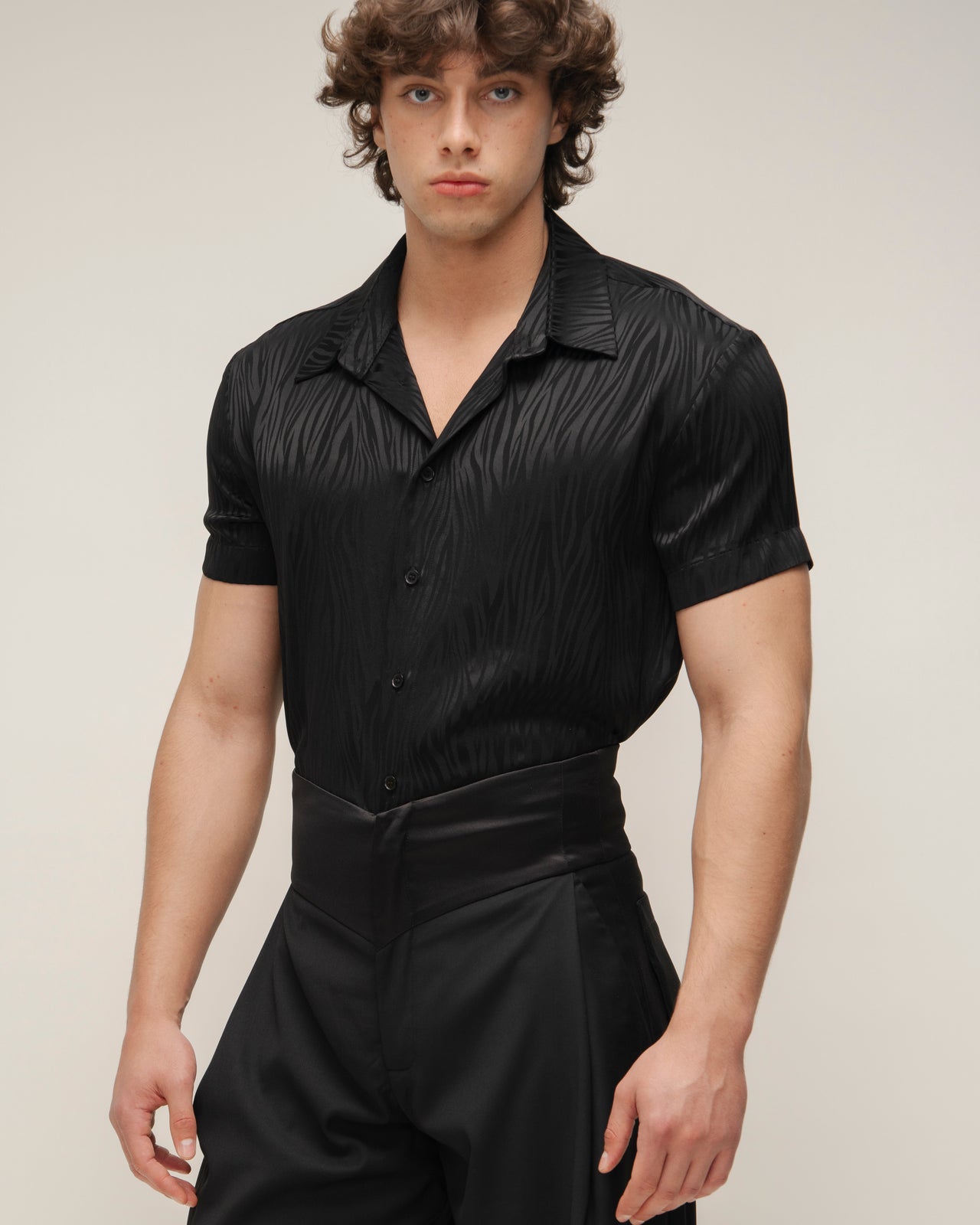 Jacquard Satin Shirt “Chic”