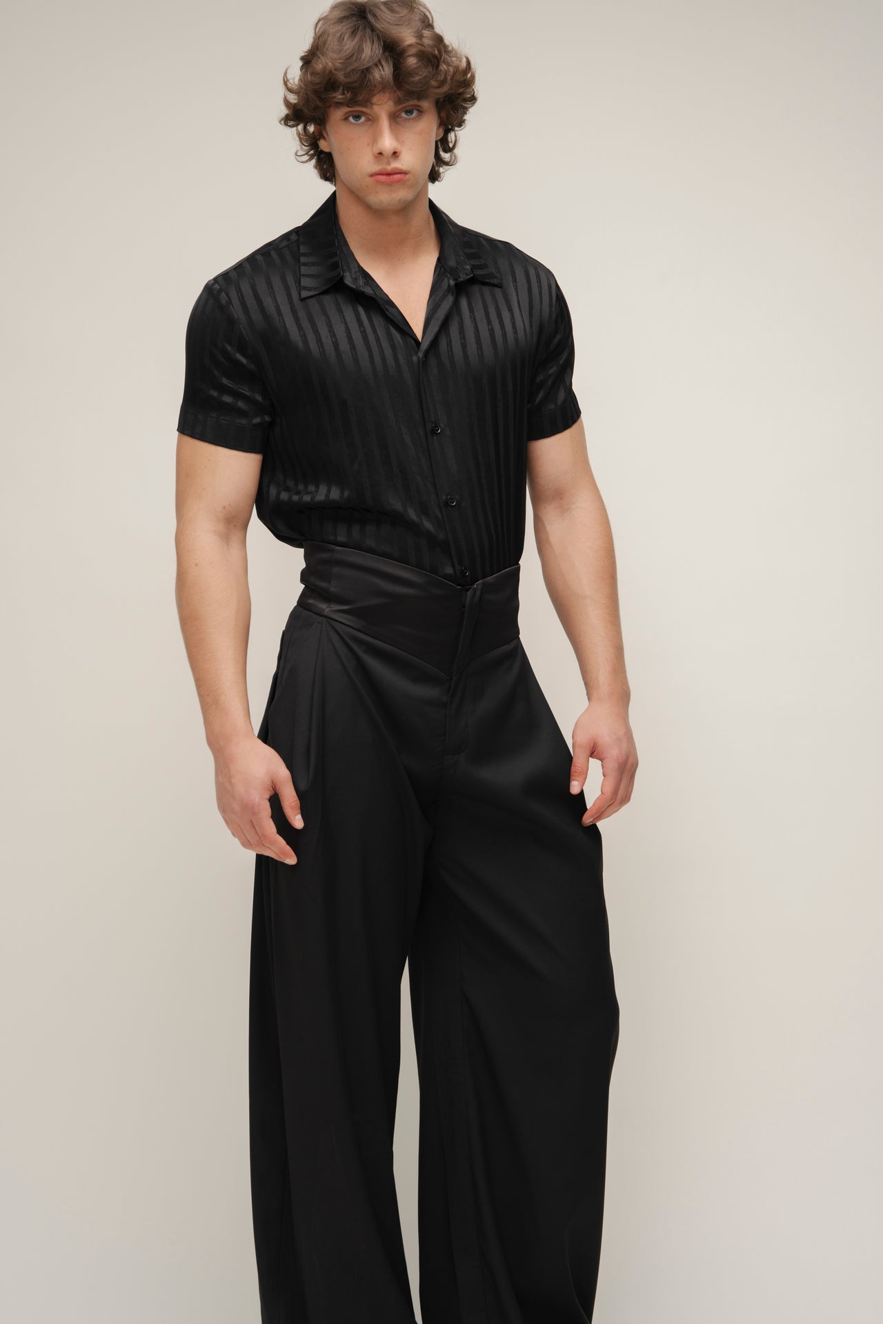 “Chic” Striped Satin Shirt
