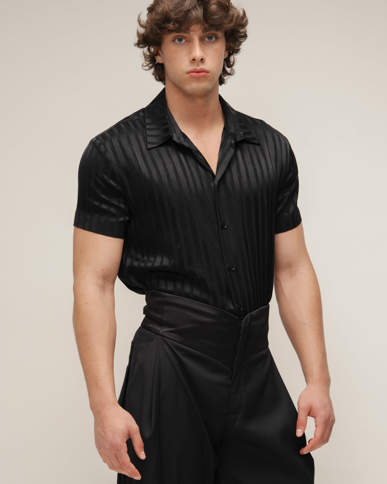 “Chic” Striped Satin Shirt