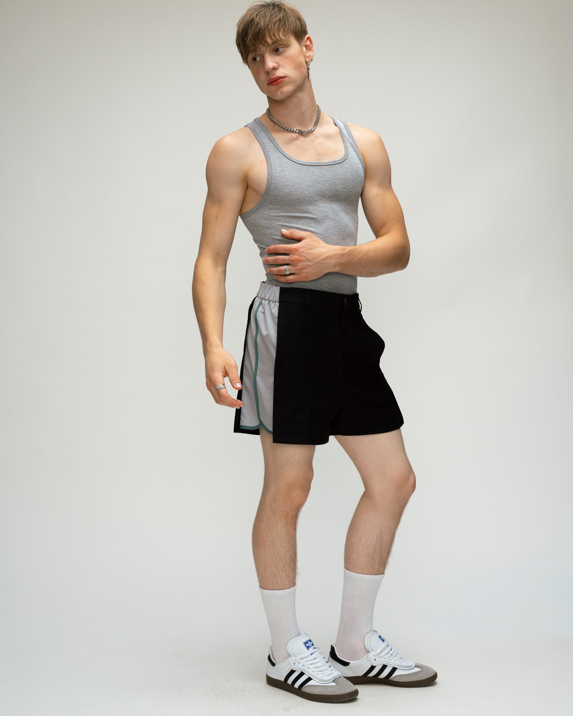 "Heads or Tails" Shorts with Grey Insert