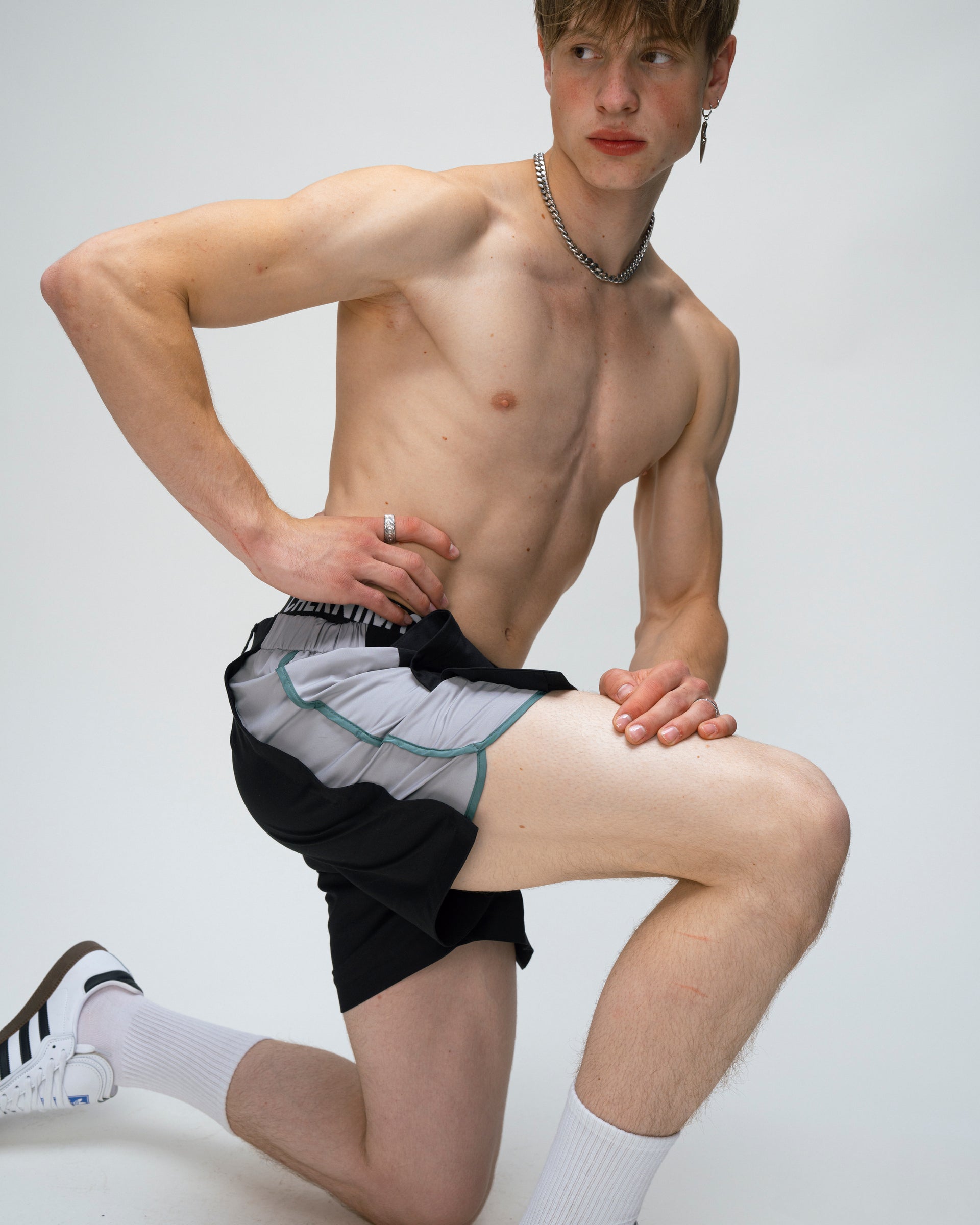 "Heads or Tails" Shorts with Grey Insert