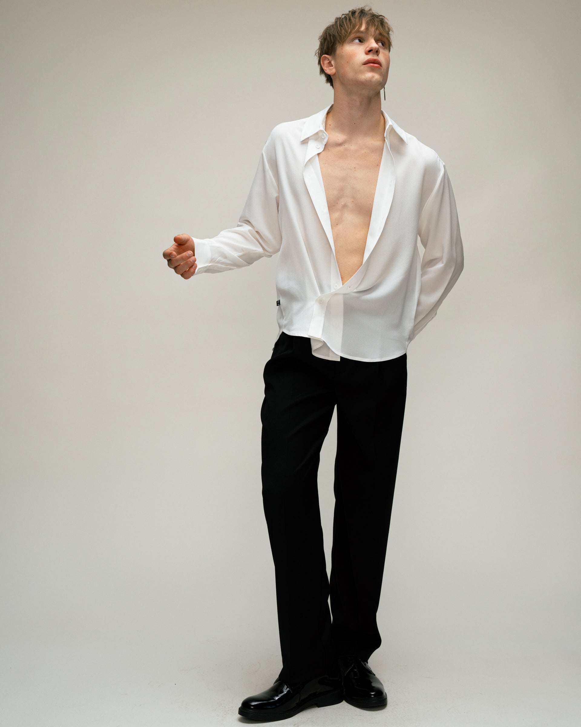 "Carte blanche" White Silk Shirt