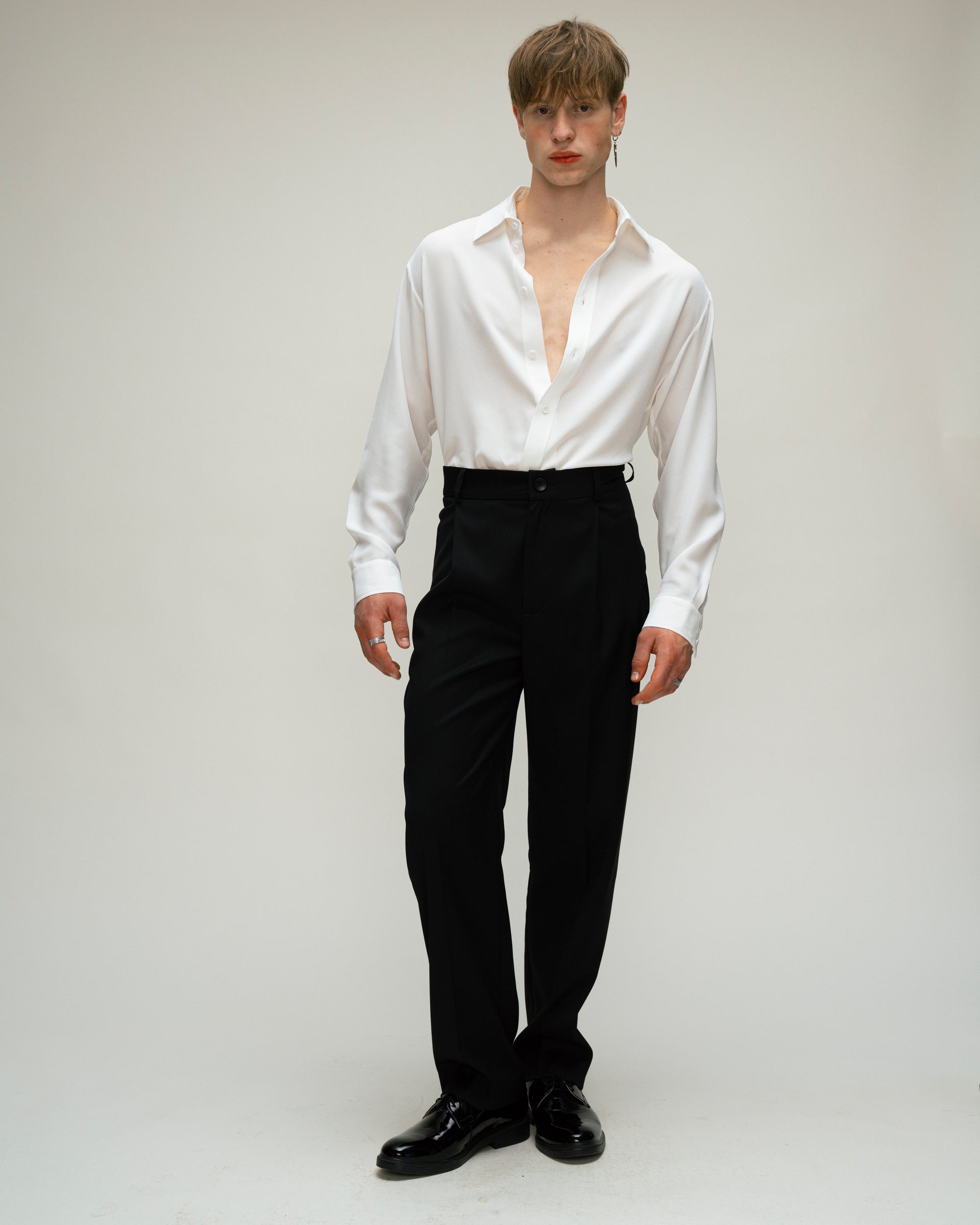 "Carte blanche" White Silk Shirt