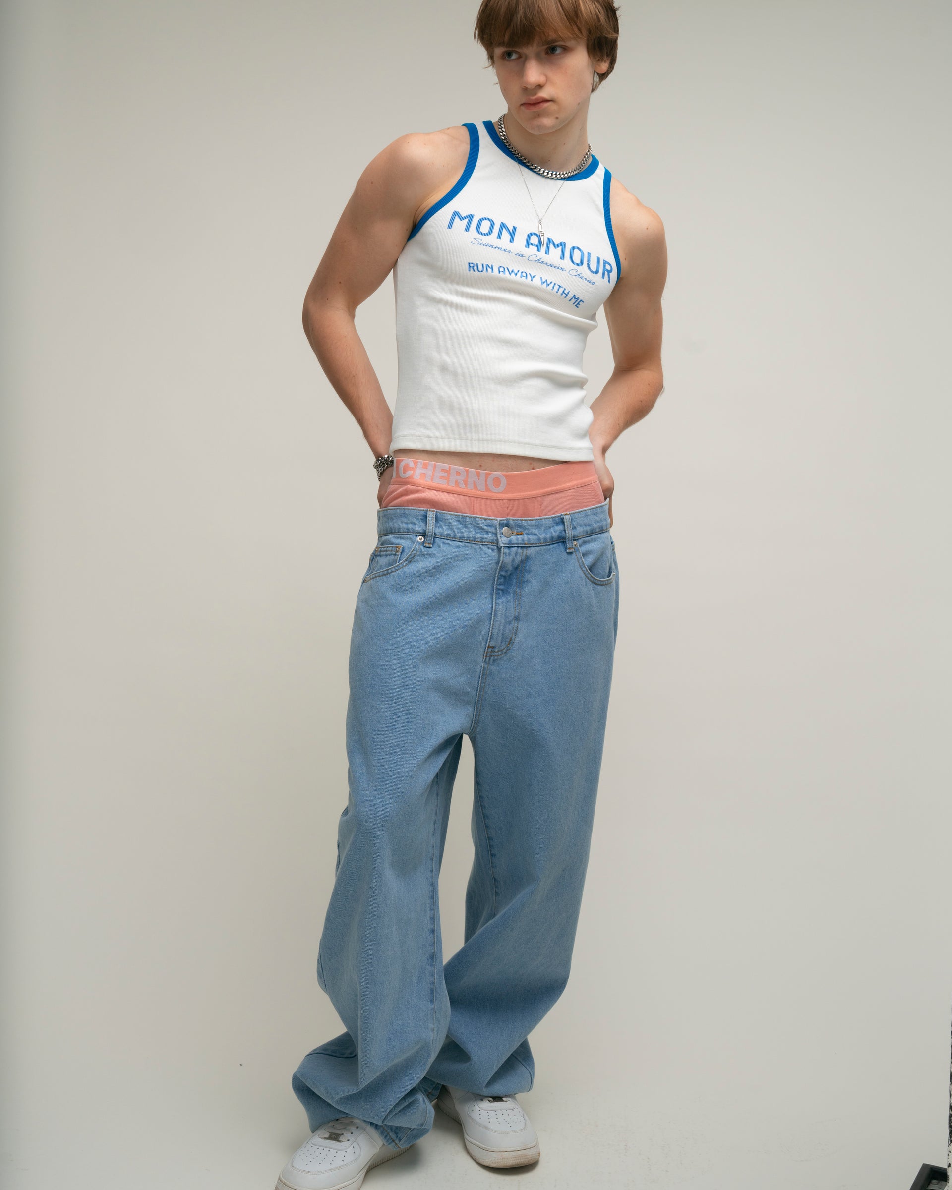Mon Amour, Go Away With Me White Tank Top, view 9 – Chernim Cherno