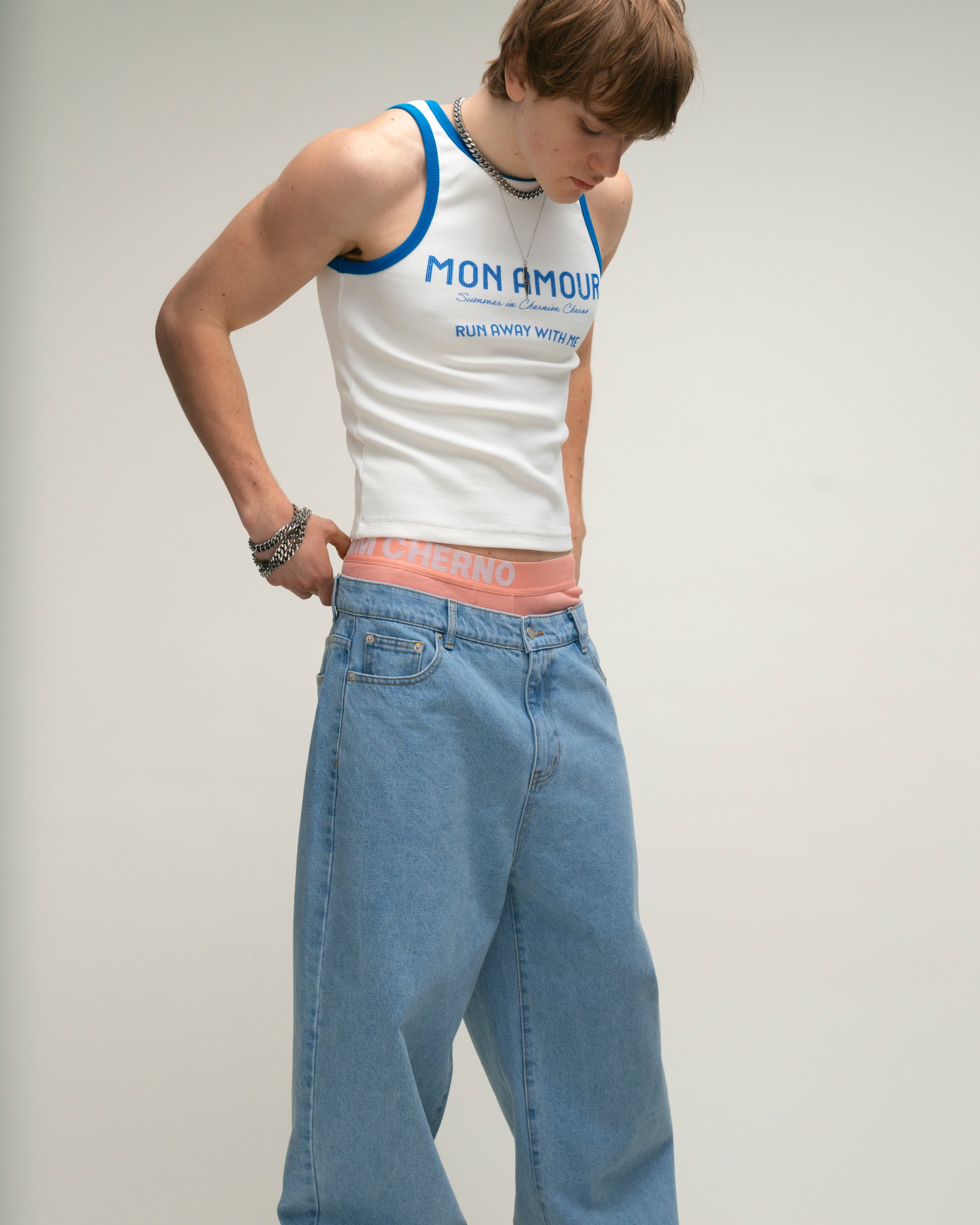 Mon Amour, Go Away With Me White Tank Top, view 5 – Chernim Cherno