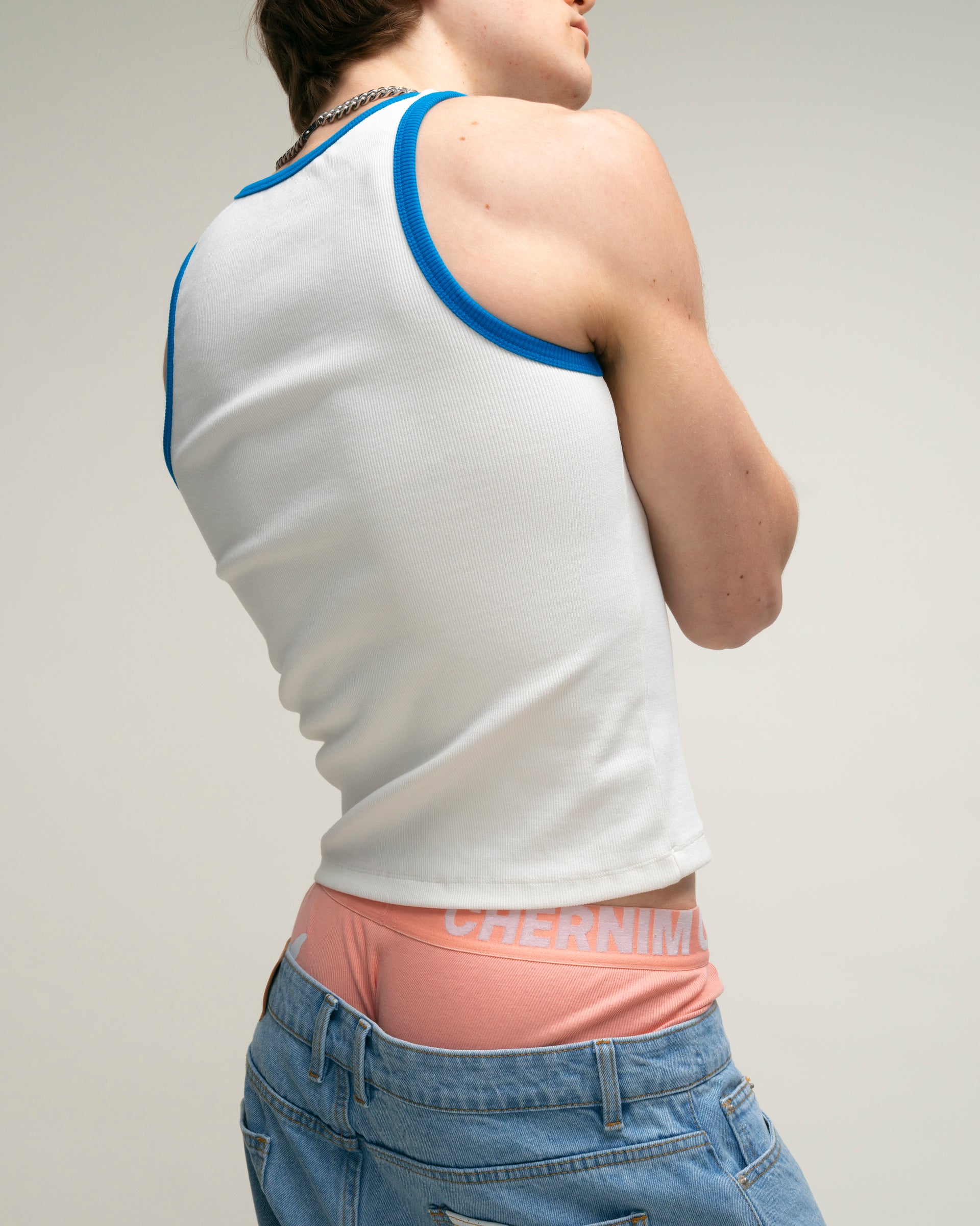 Mon Amour, Go Away With Me White Tank Top, view 18 – Chernim Cherno