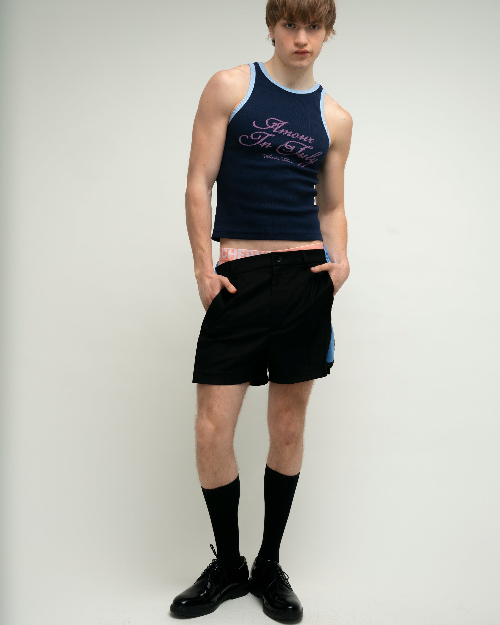 Amour in July Black Tank Top, view 15 – Chernim Cherno