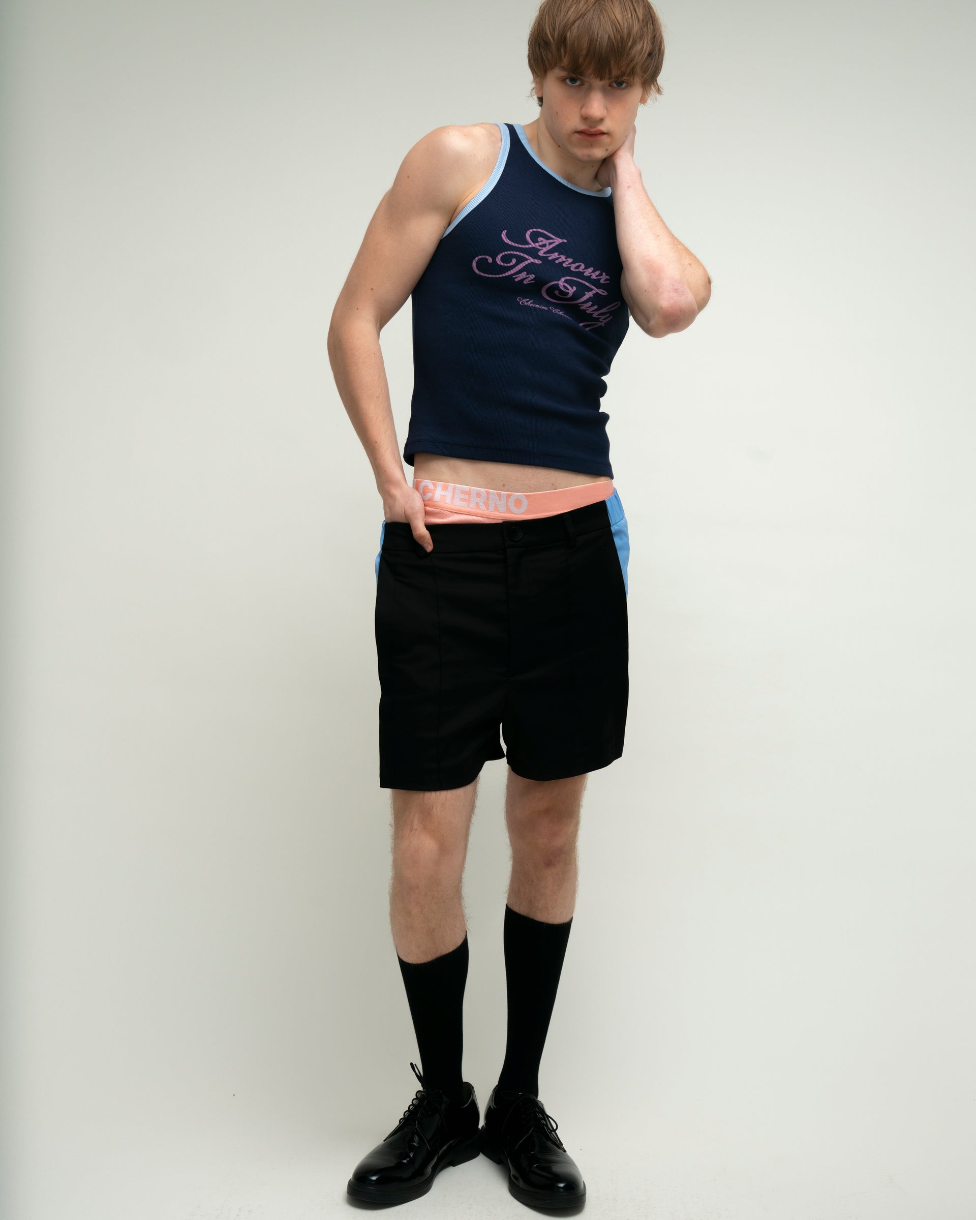 Amour in July Black Tank Top, view 17 – Chernim Cherno
