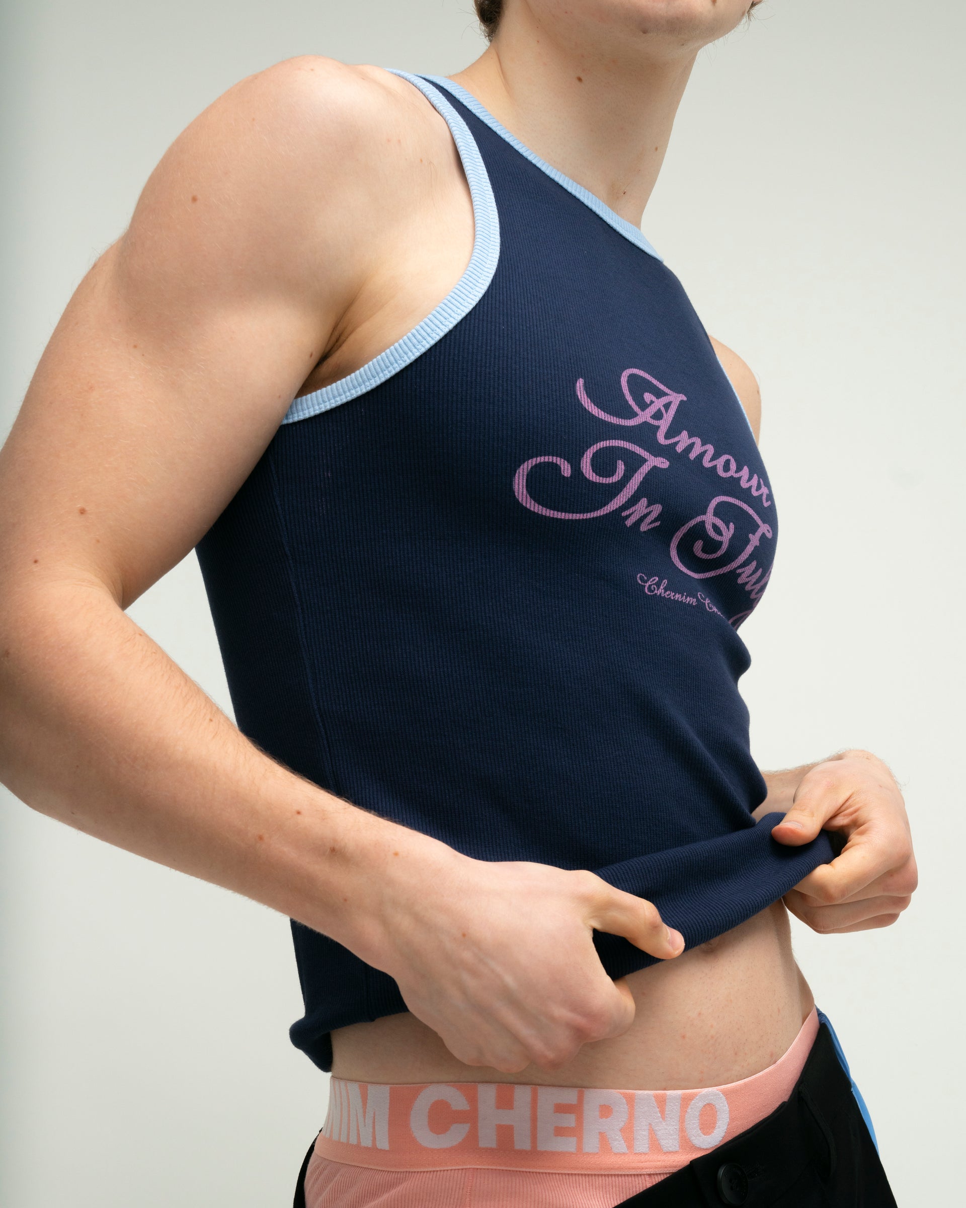 Amour in July Black Tank Top, view 9 – Chernim Cherno