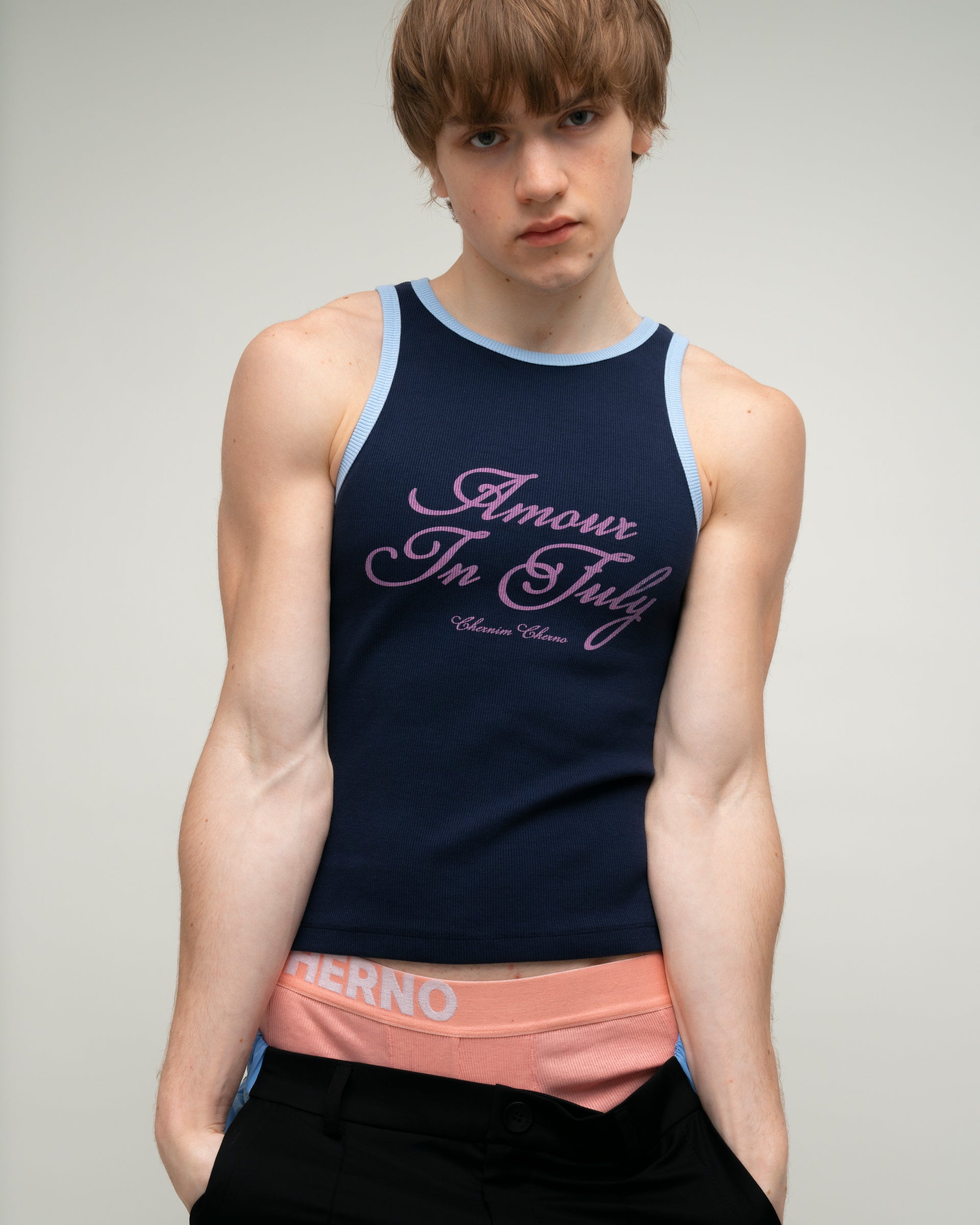 Amour in July Black Tank Top – Chernim Cherno