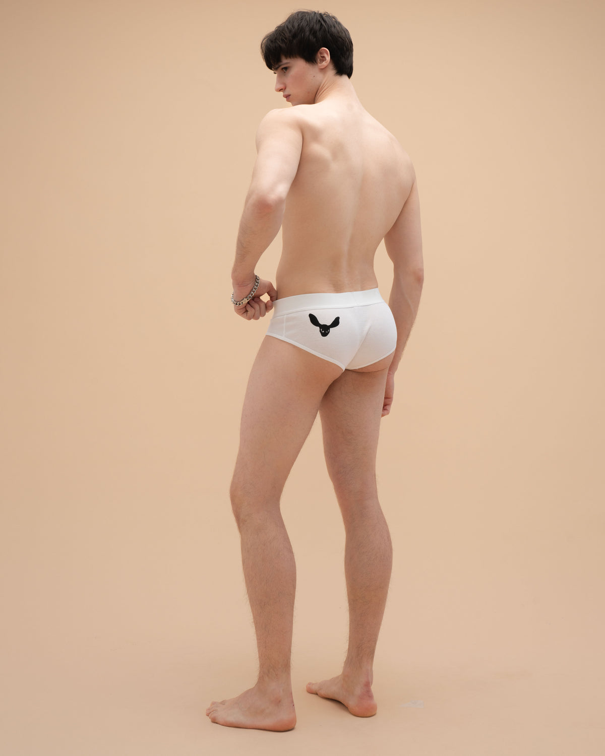 Ribbed White Briefs, view 7 – Chernim Cherno