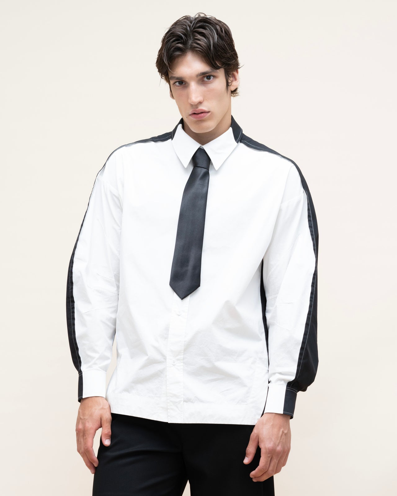shirt white-black "heads and tails"