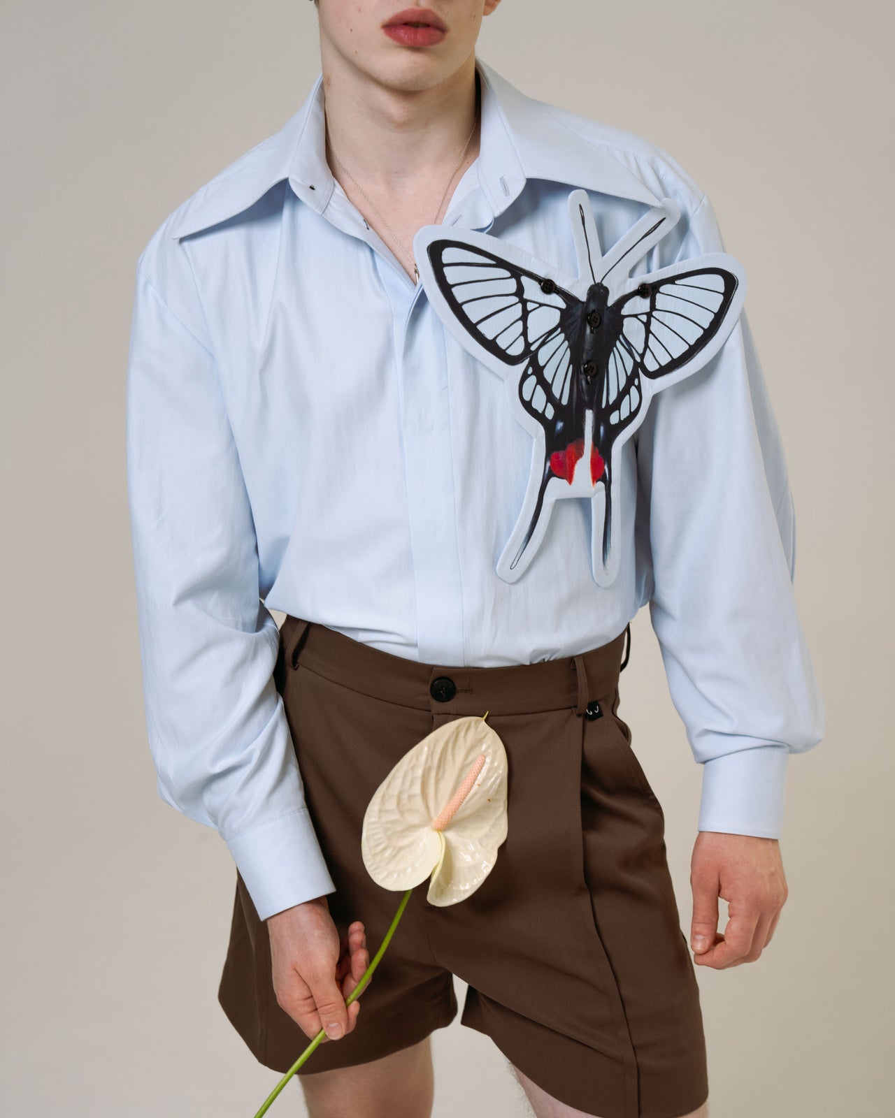 "Butterfly" Light Blue Shirt