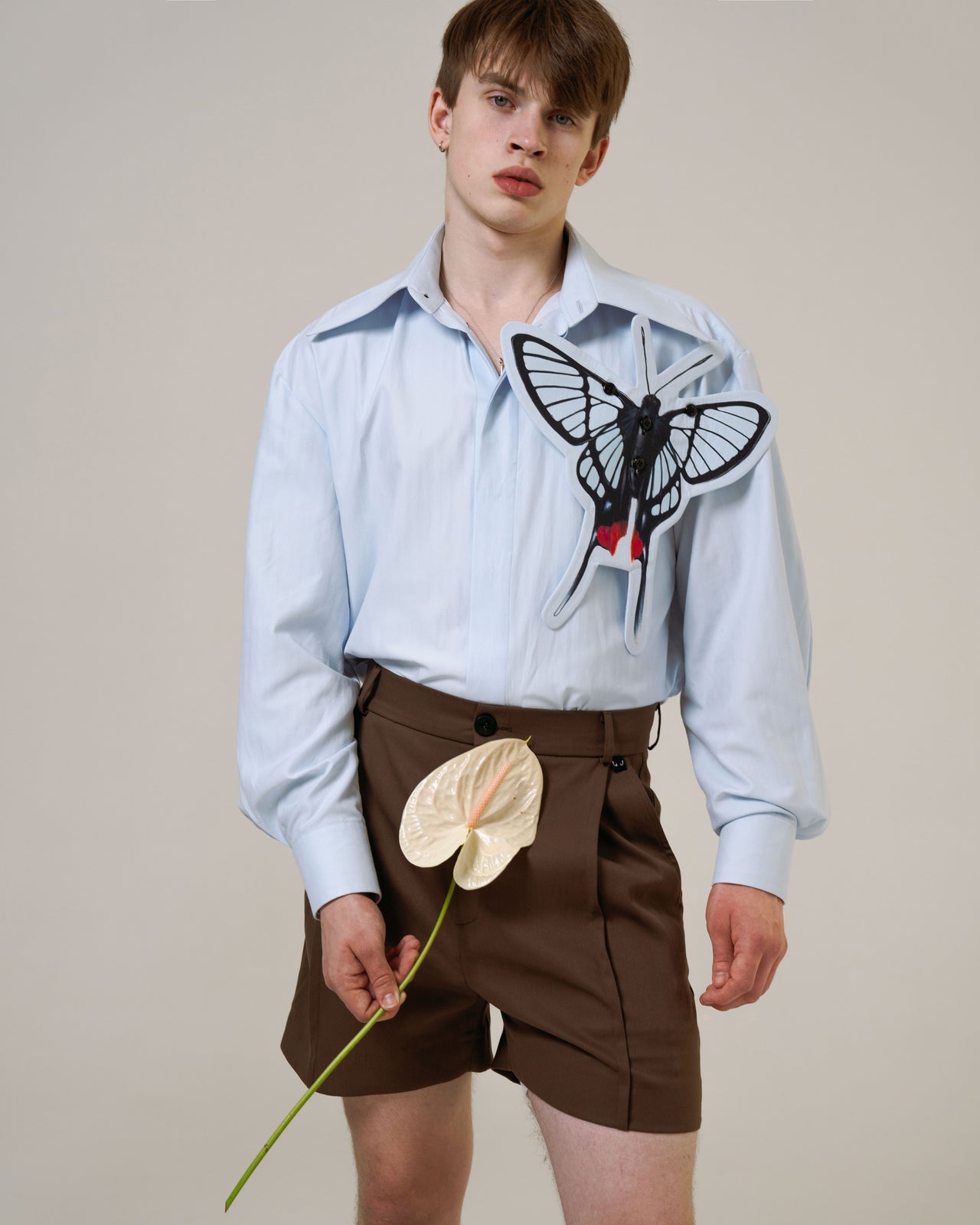 "Butterfly" Light Blue Shirt