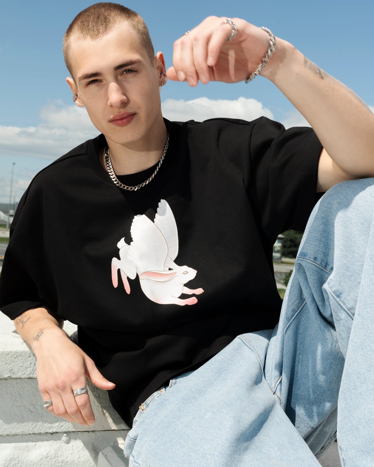 "Rabbit" Black T-Shirt