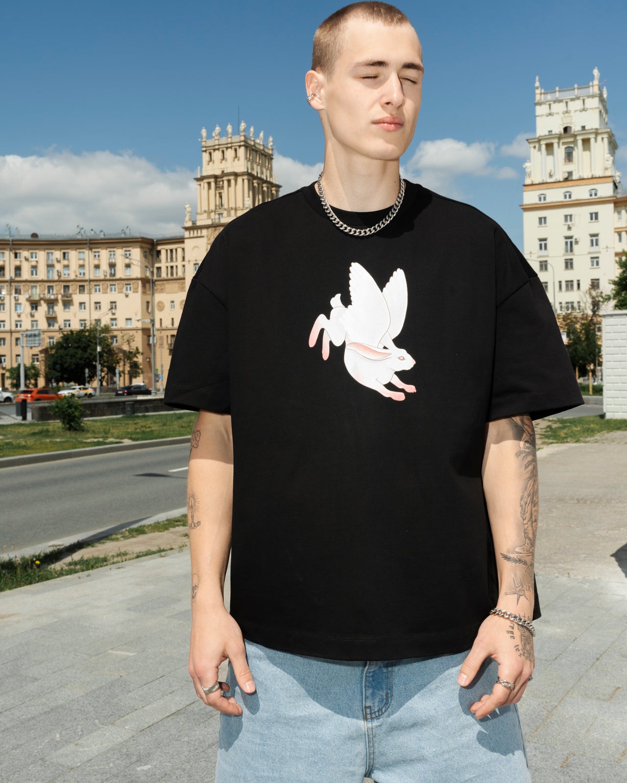 "Rabbit" Black T-Shirt