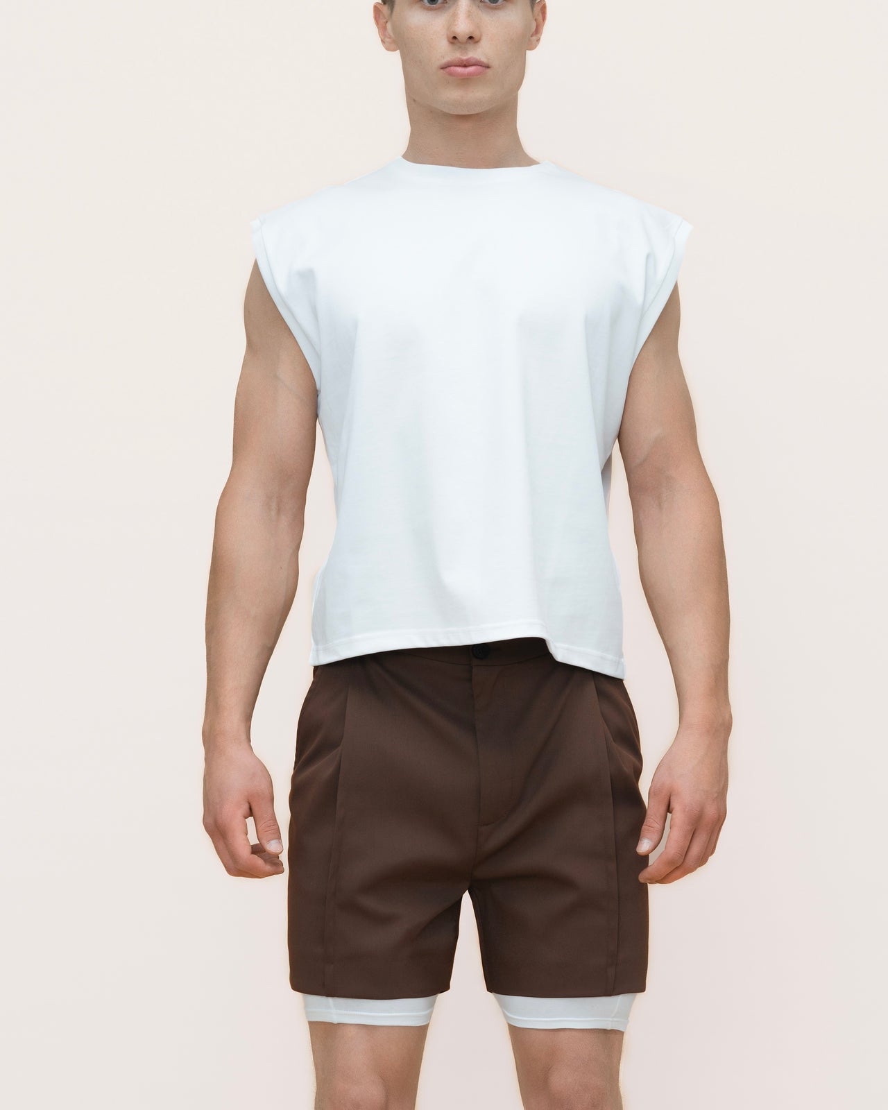 White Sleeveless T-Shirt