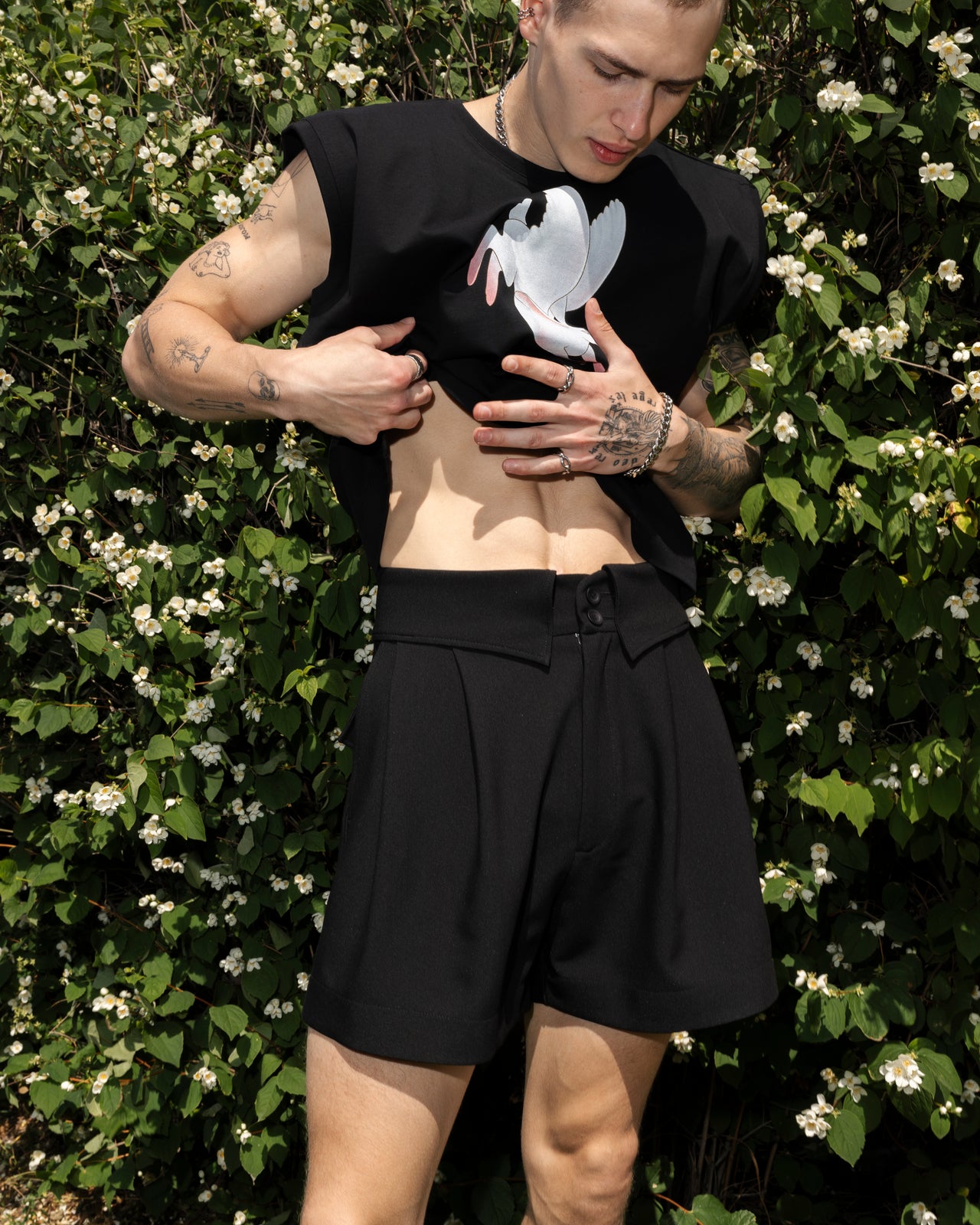 "Origami" Black Shorts