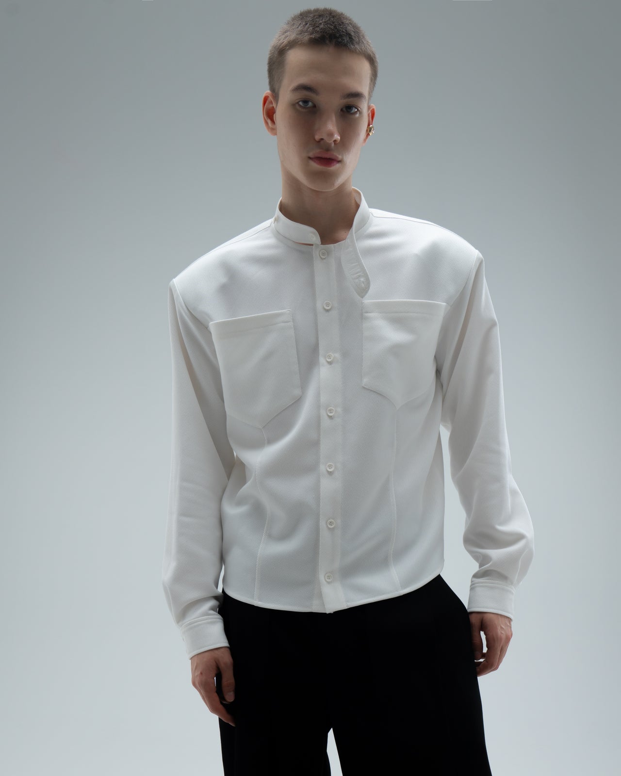 "Mandarin" White Shirt