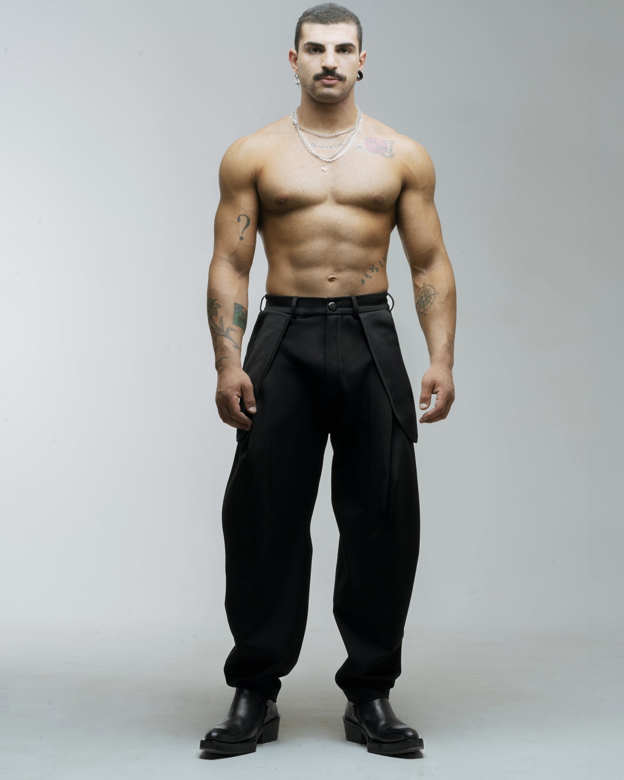 Black Trousers with Patch Pockets
