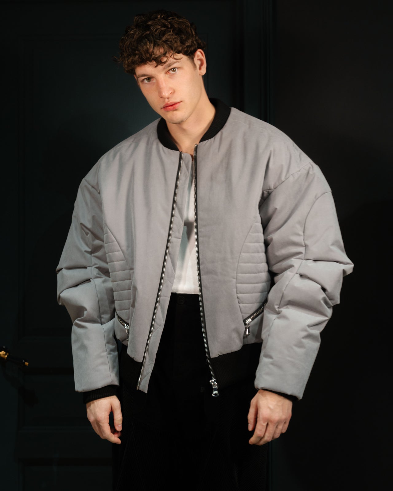 Grey Bomber Jacket