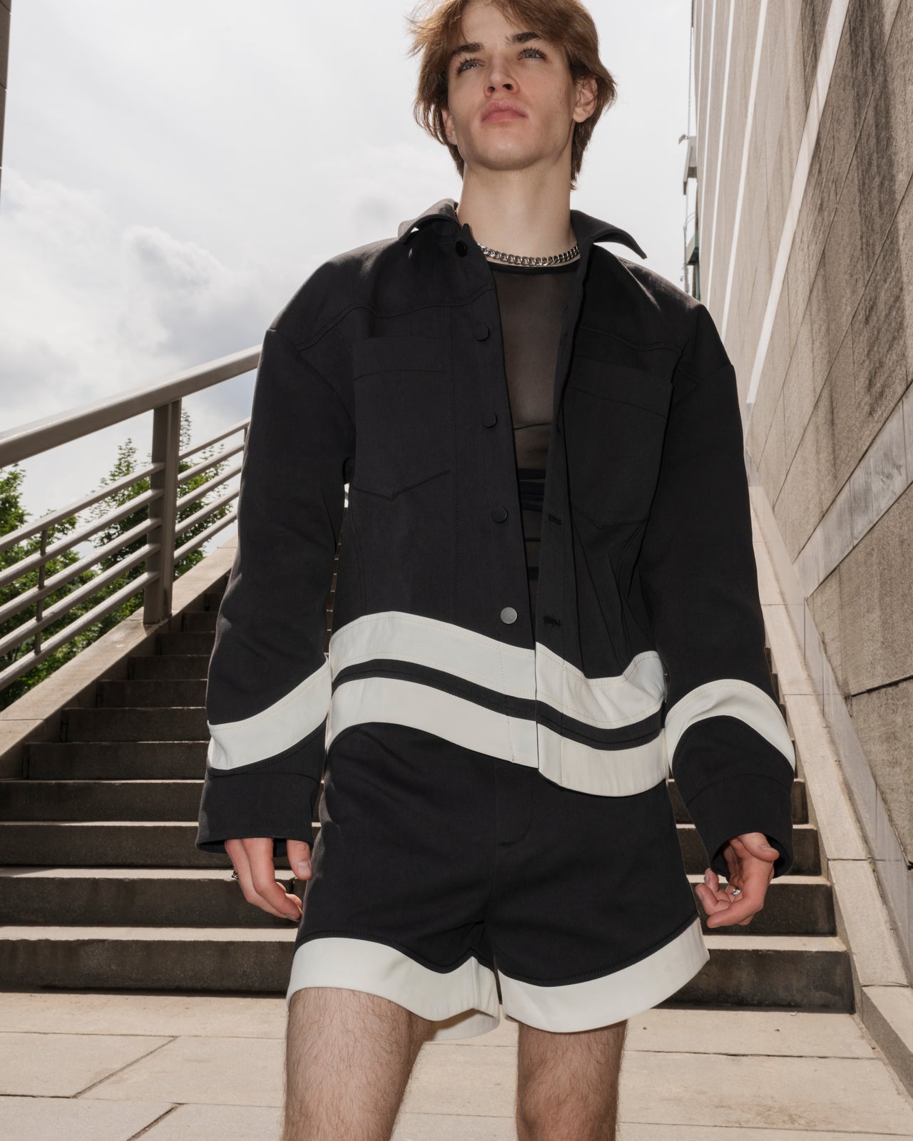 "Riding the Wave" Black Denim Shirt