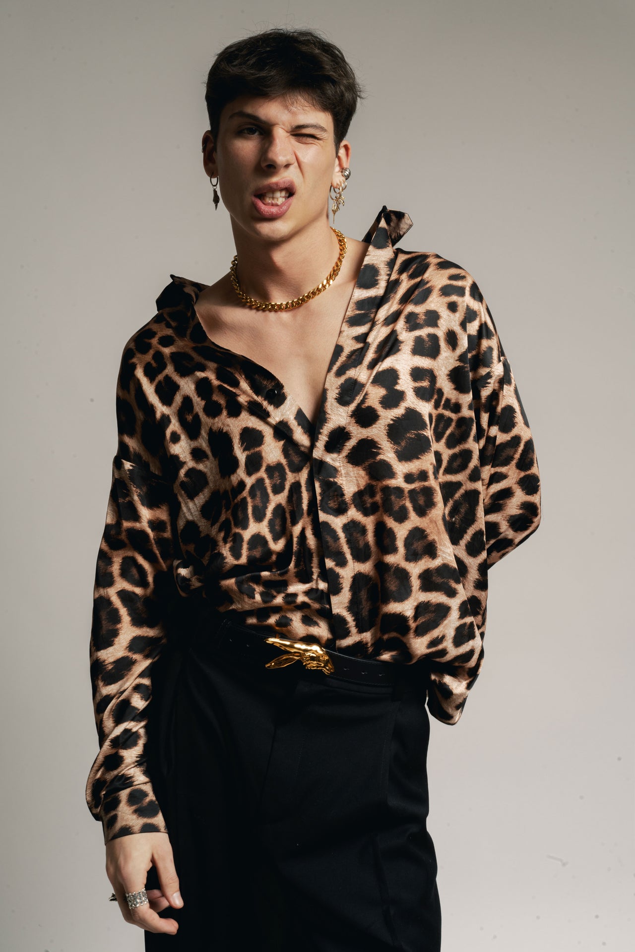 Satin Leopard Shirt