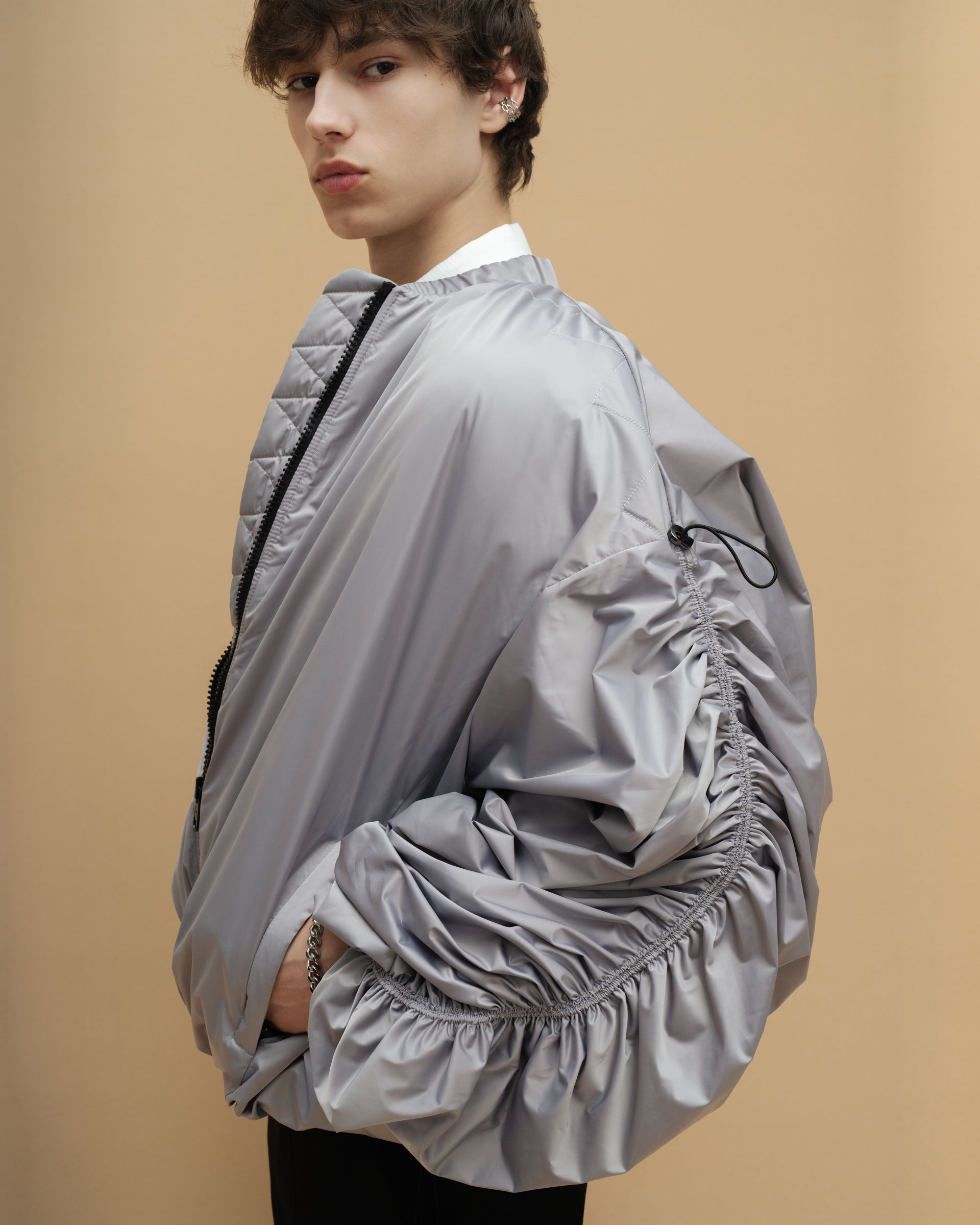 "Shar Pei" Metallic Bomber