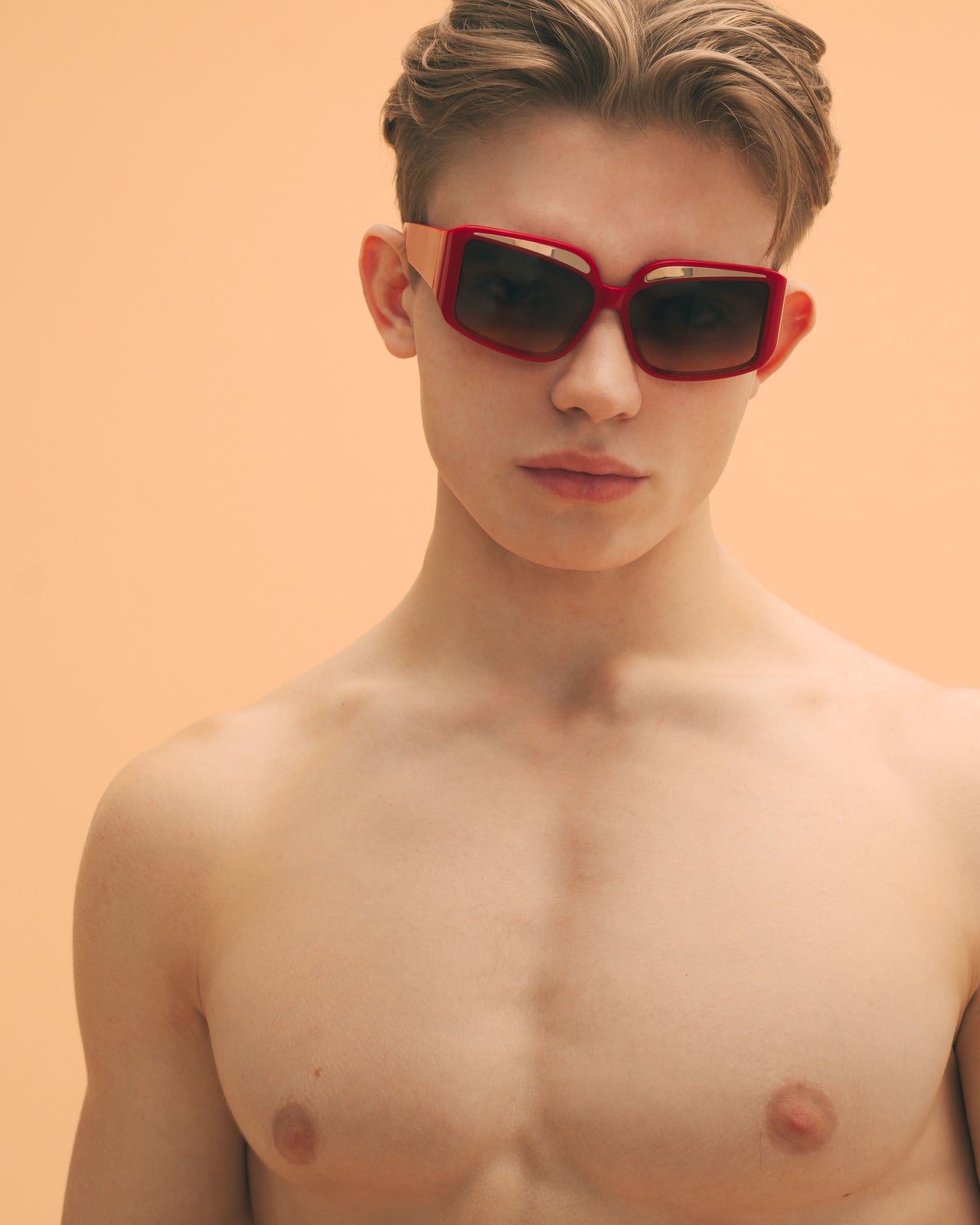 Fakoshima x ChernimCherno "Eyebrow" Sunglasses (Bloody–Gold)