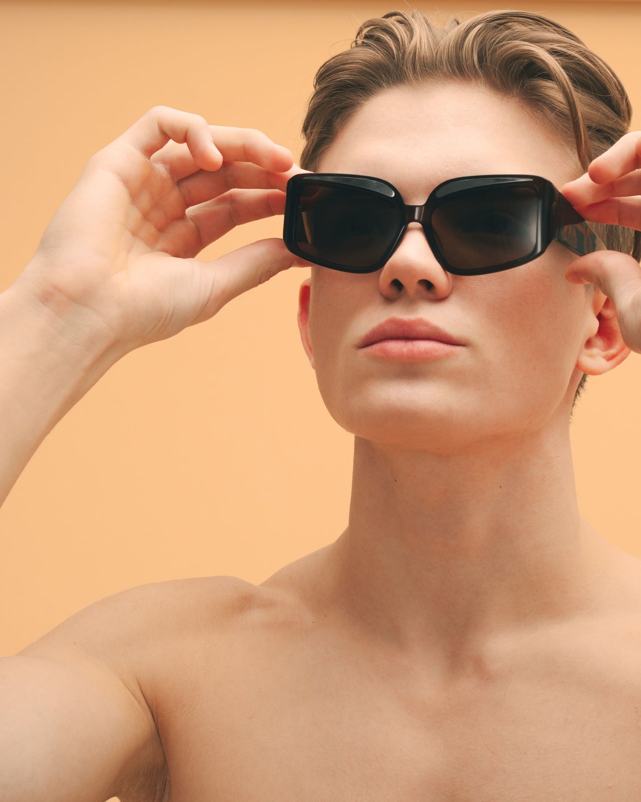 Fakoshima x ChernimCherno "Eyebrow" Sunglasses (Brown–Silver)