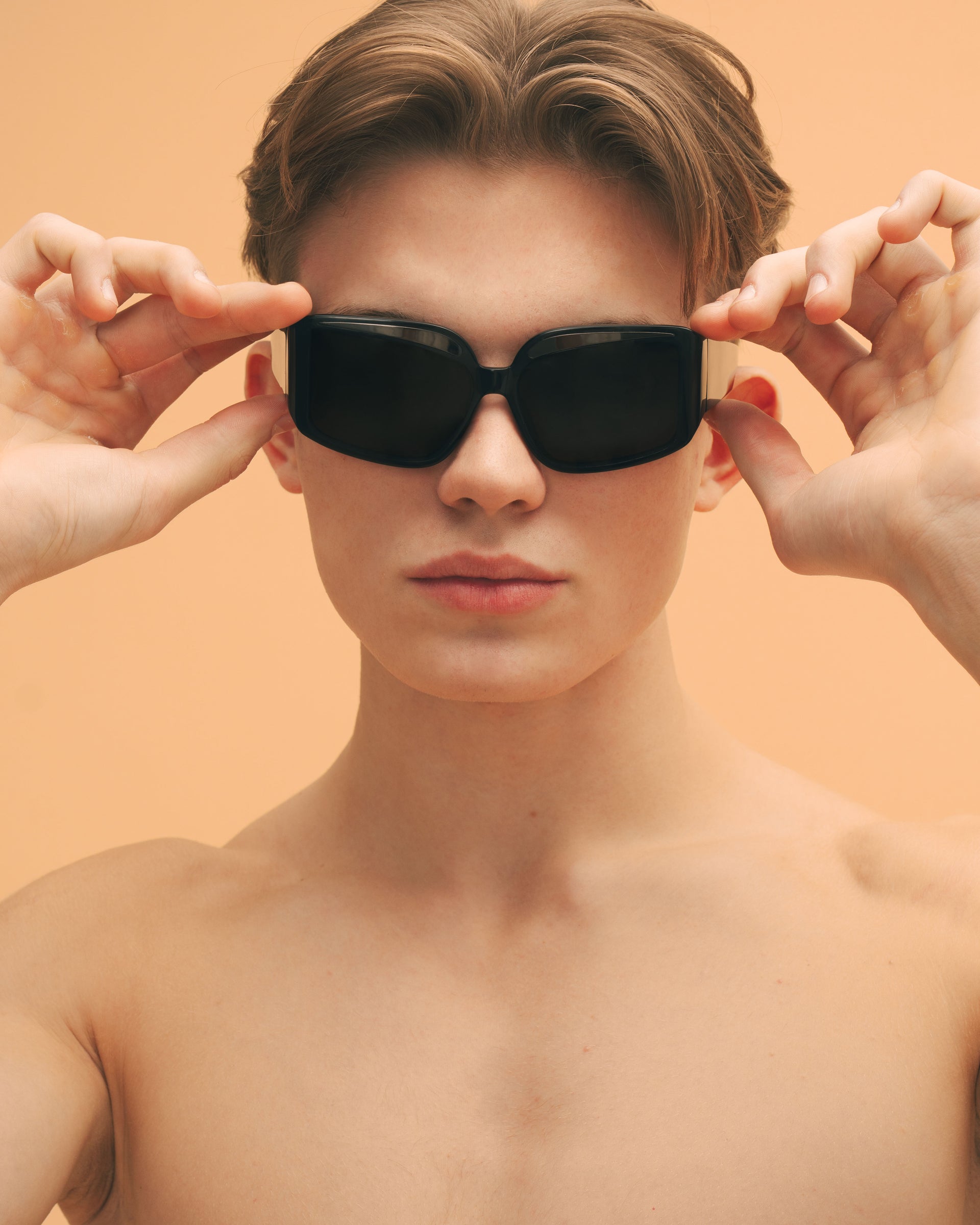 Fakoshima x ChernimCherno "Eyebrow" Sunglasses (Black–Gun Metal)