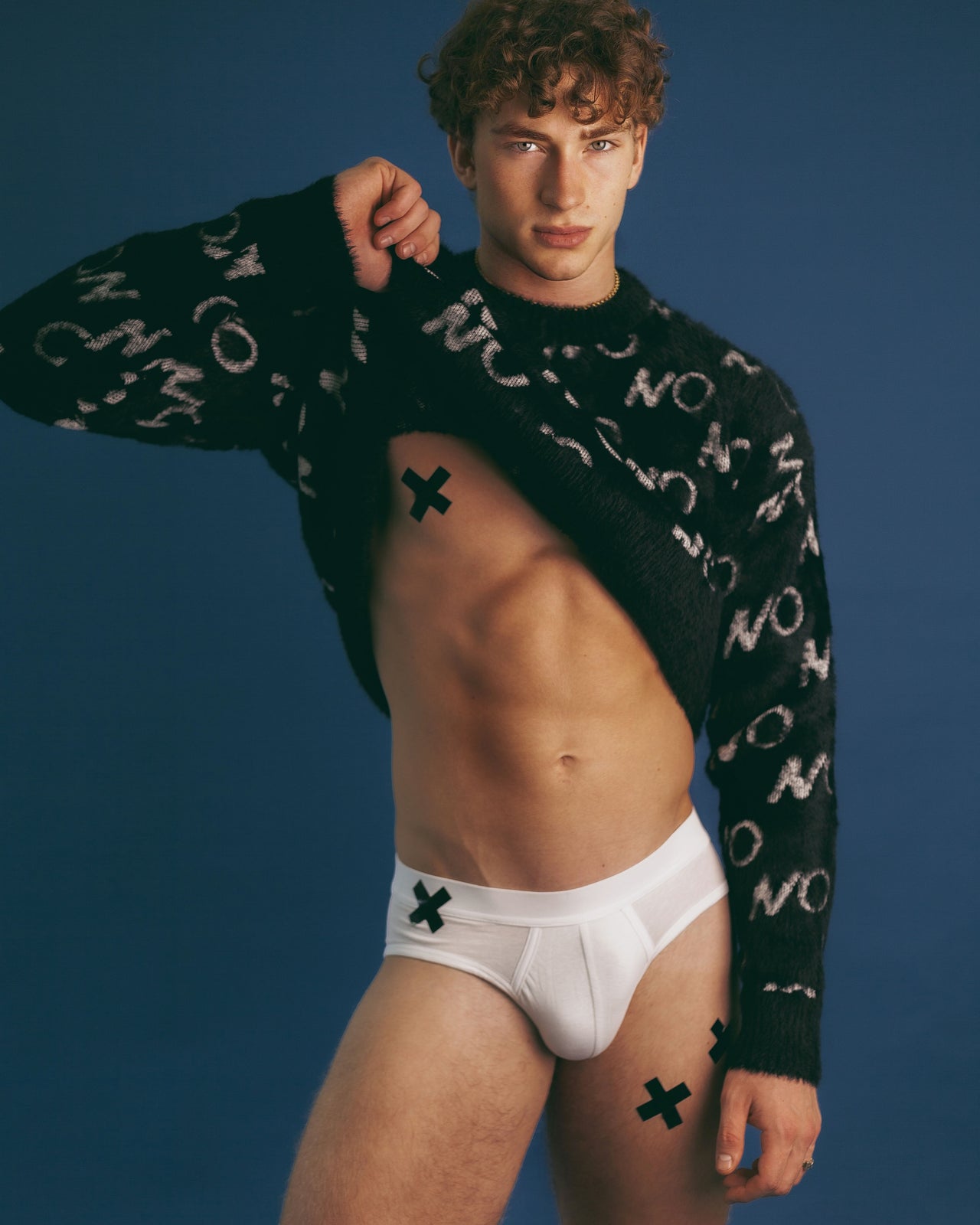 "Yes/No" Black Sweater