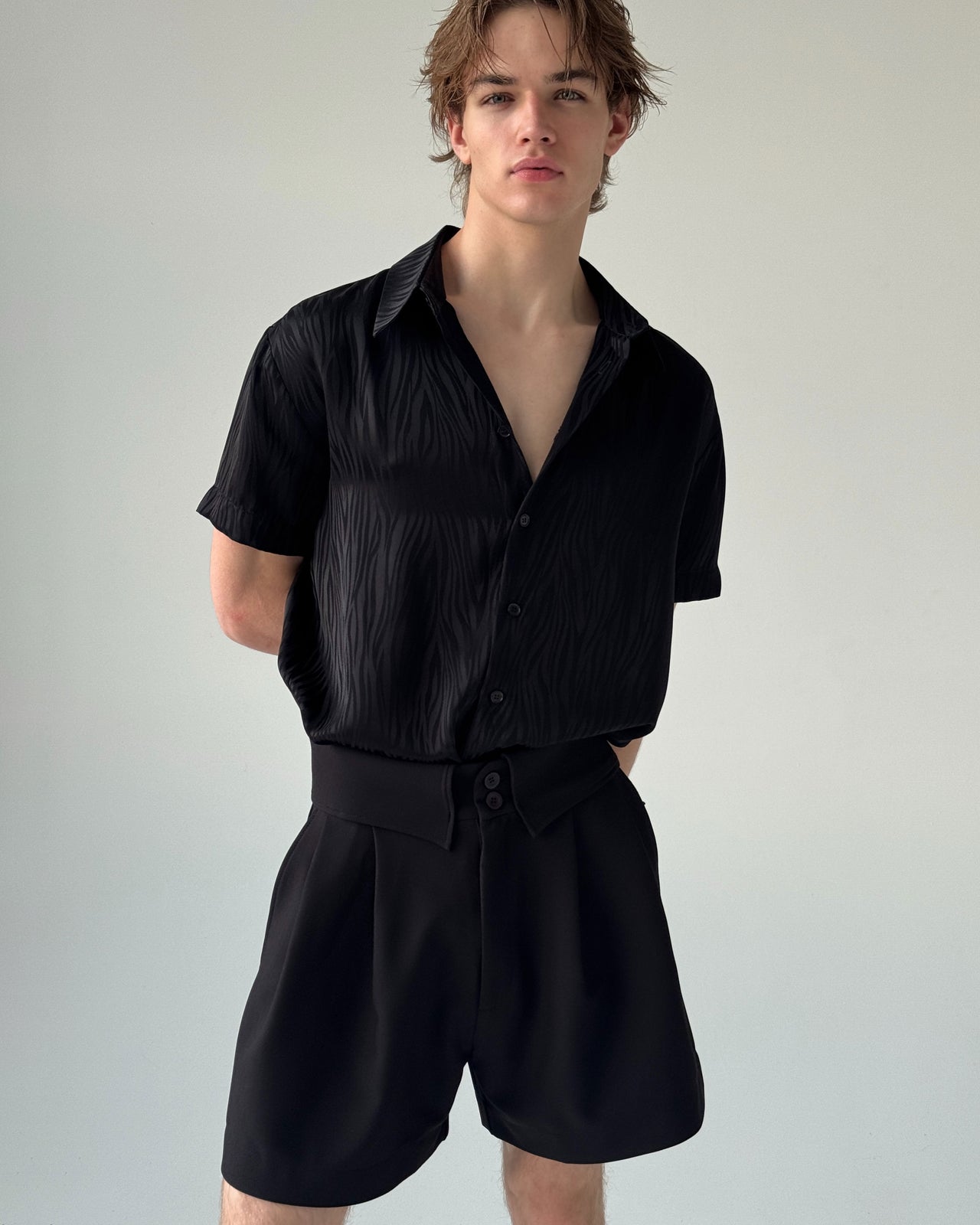 Jacquard Satin Shirt “Chic”
