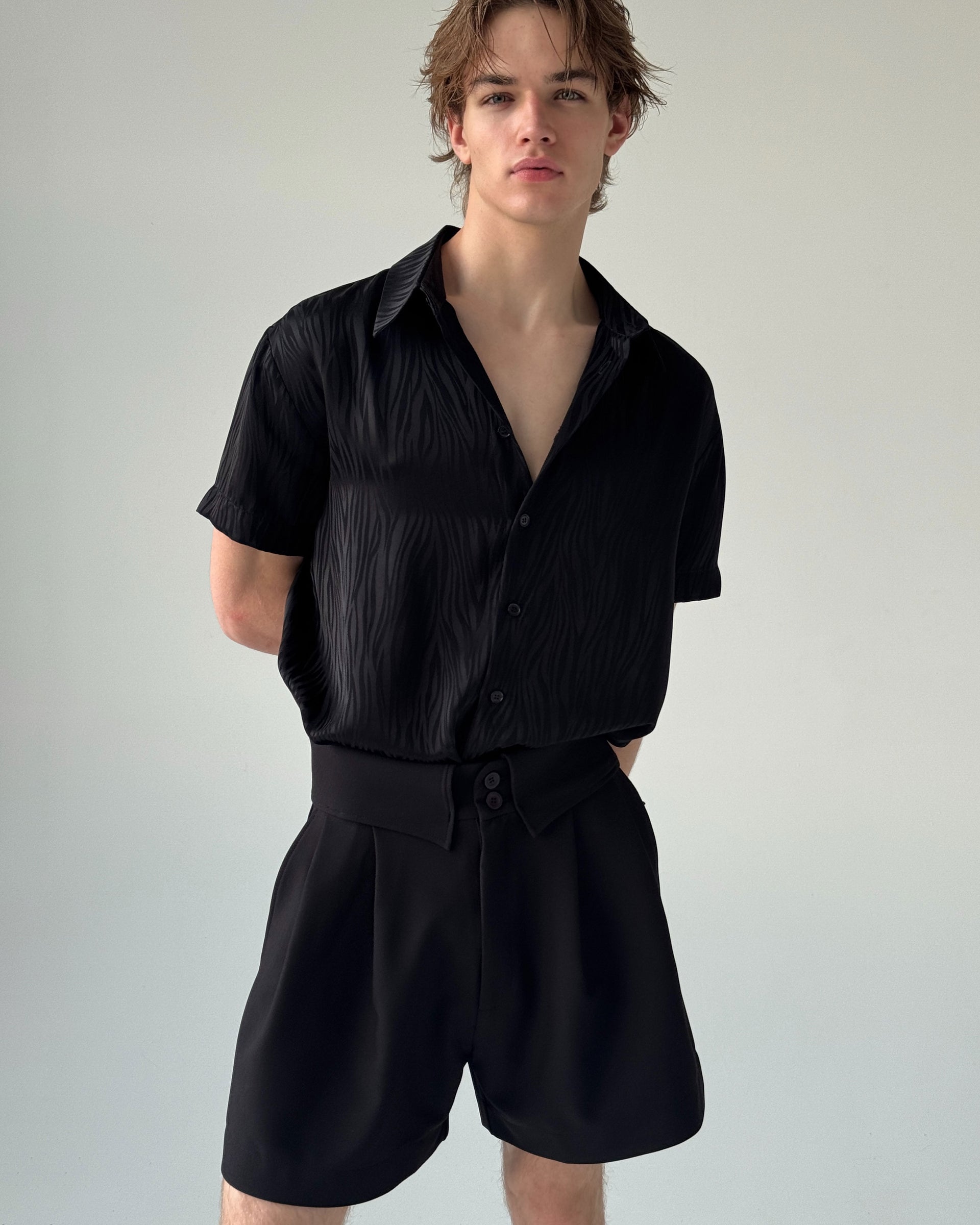 Jacquard Satin Shirt “Chic”