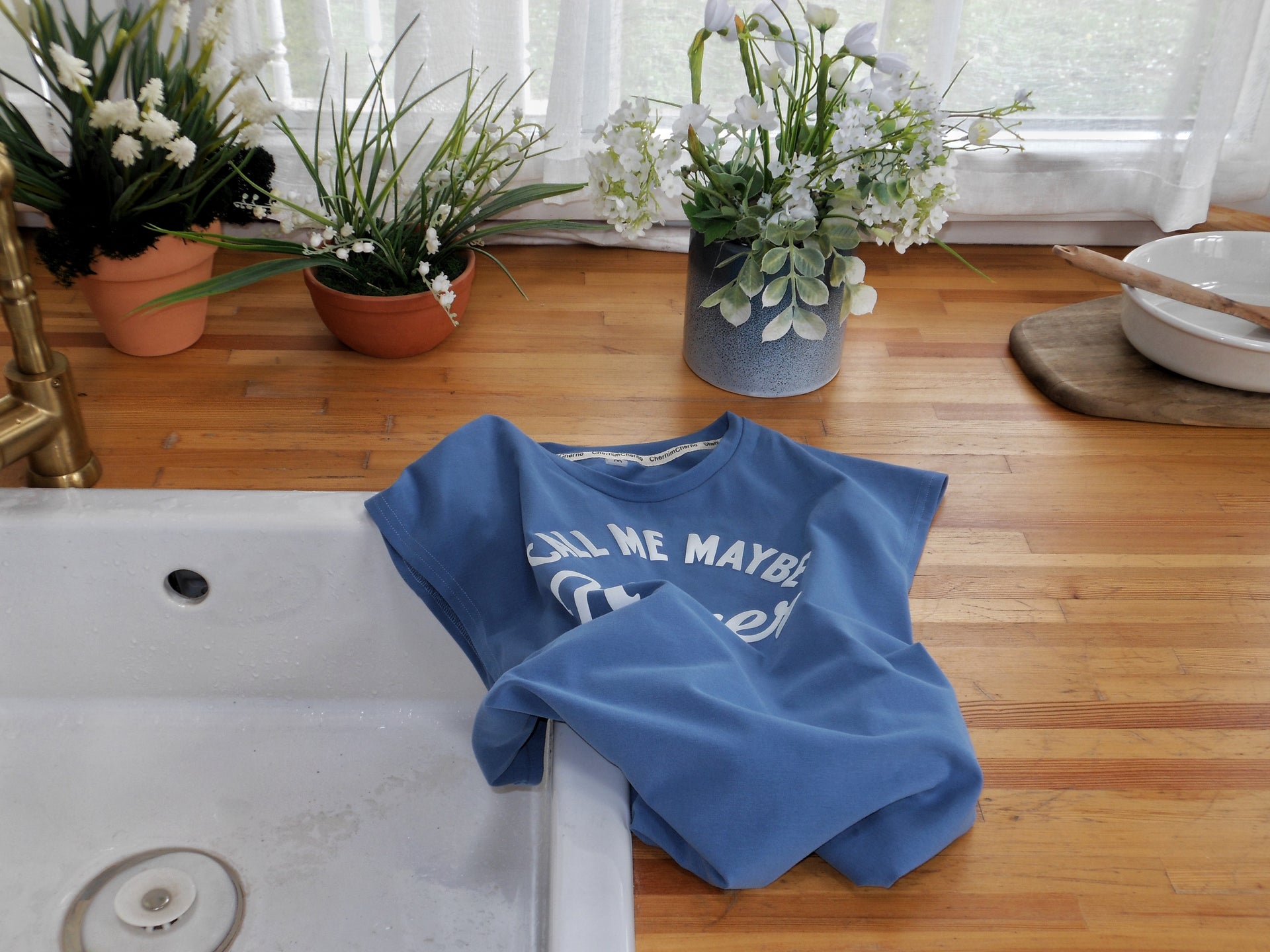 "Call me maybe never" Light Blue Sleeveless Tank Top