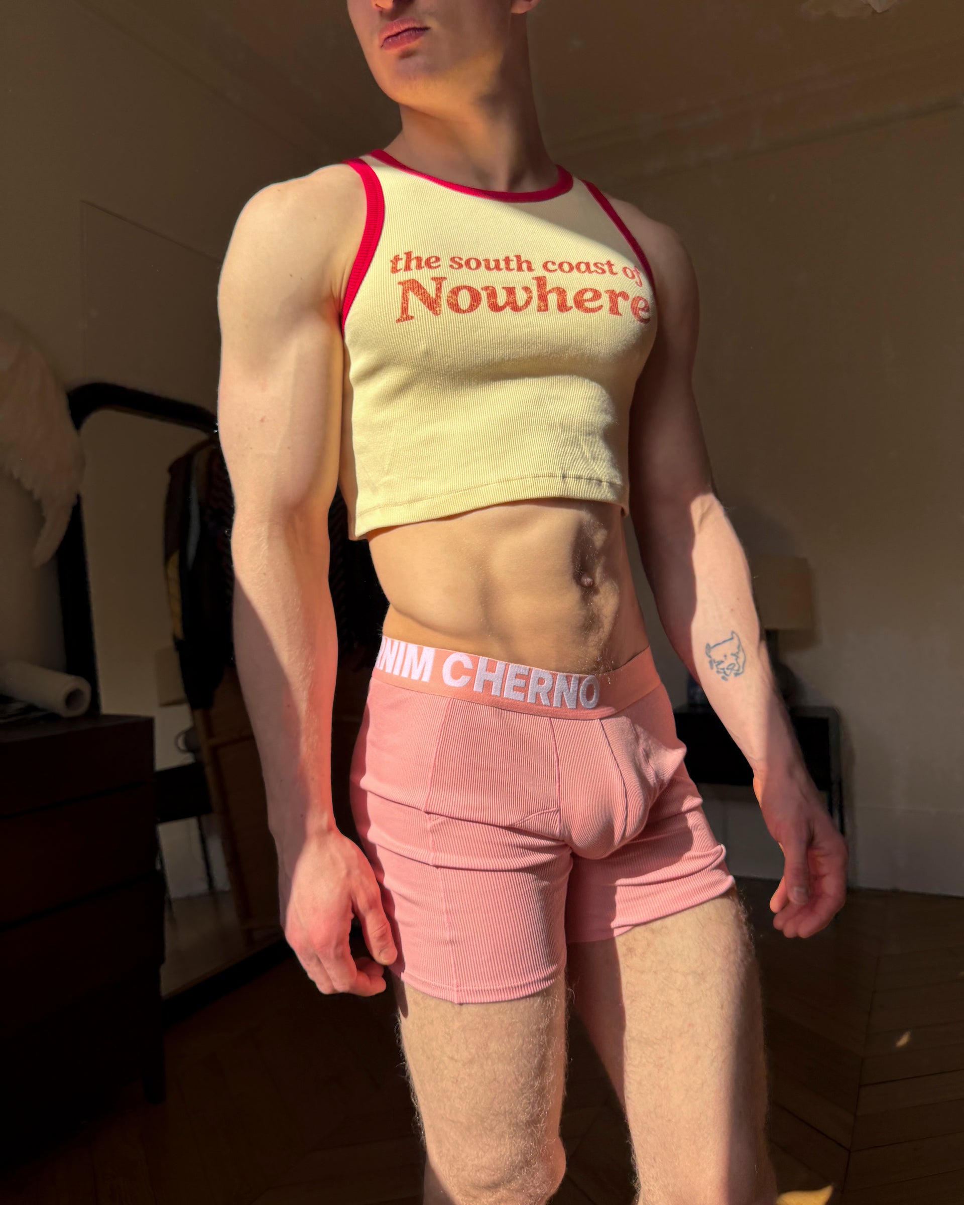 Ribbed Pink Boxers